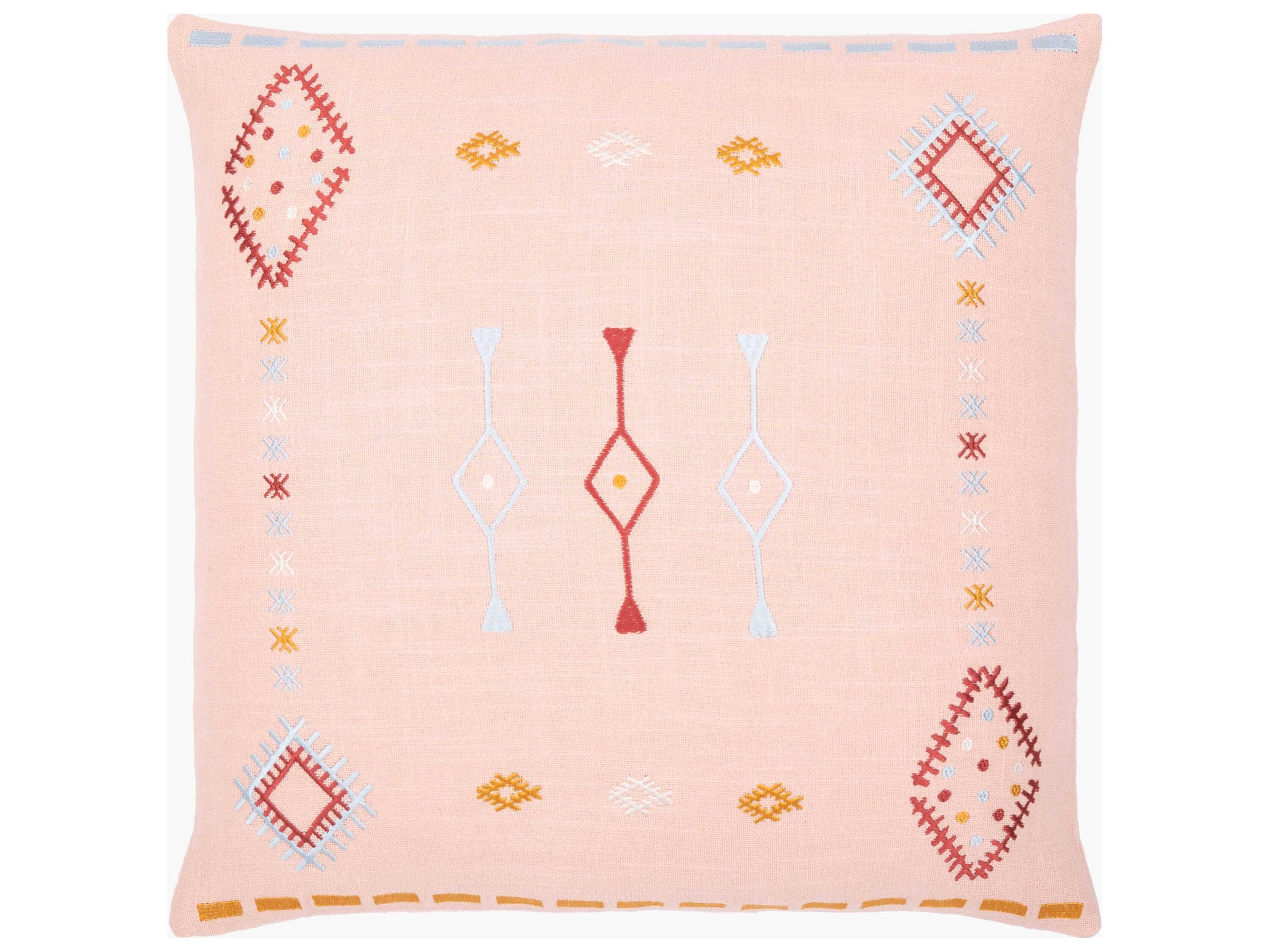 Zina Dusty Pink / Pale Blue / Mustard Pillow