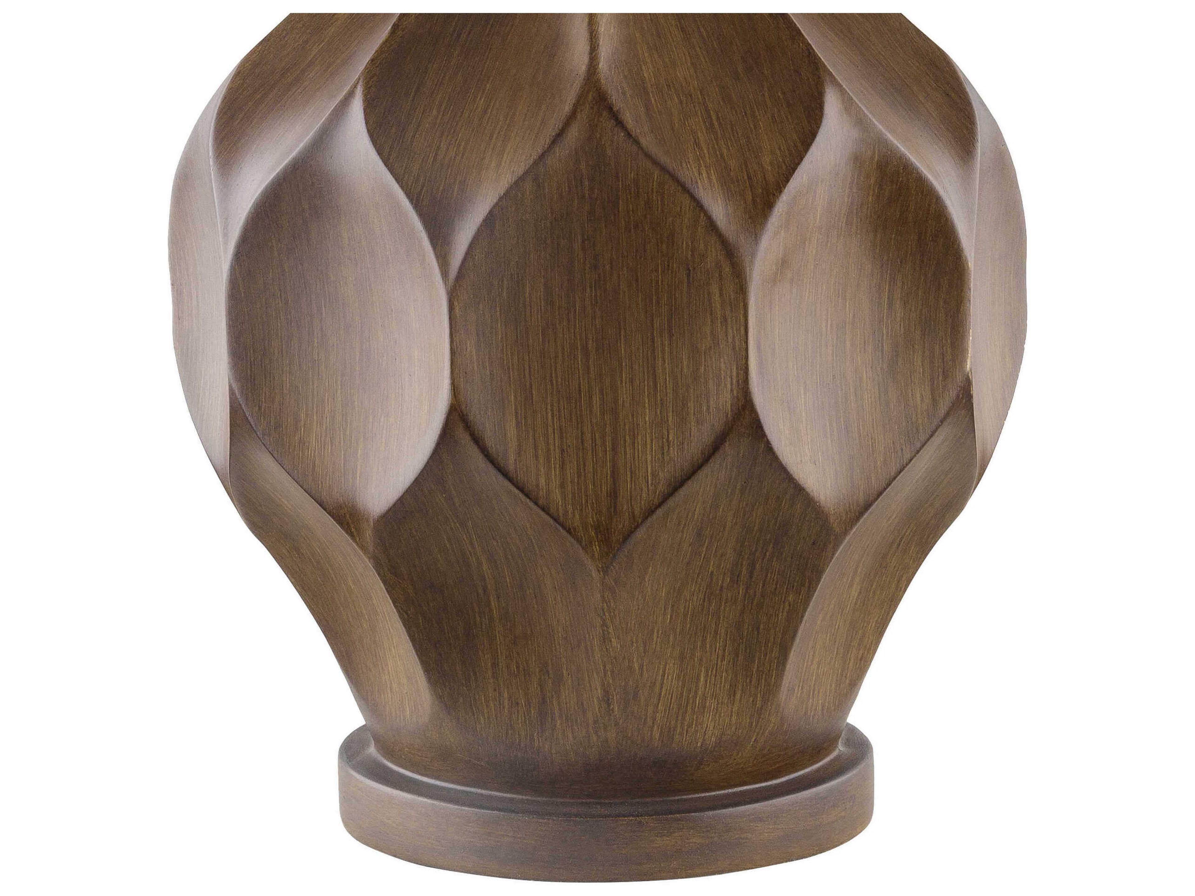 Surya Zealand Brown White Linen Buffet Lamp