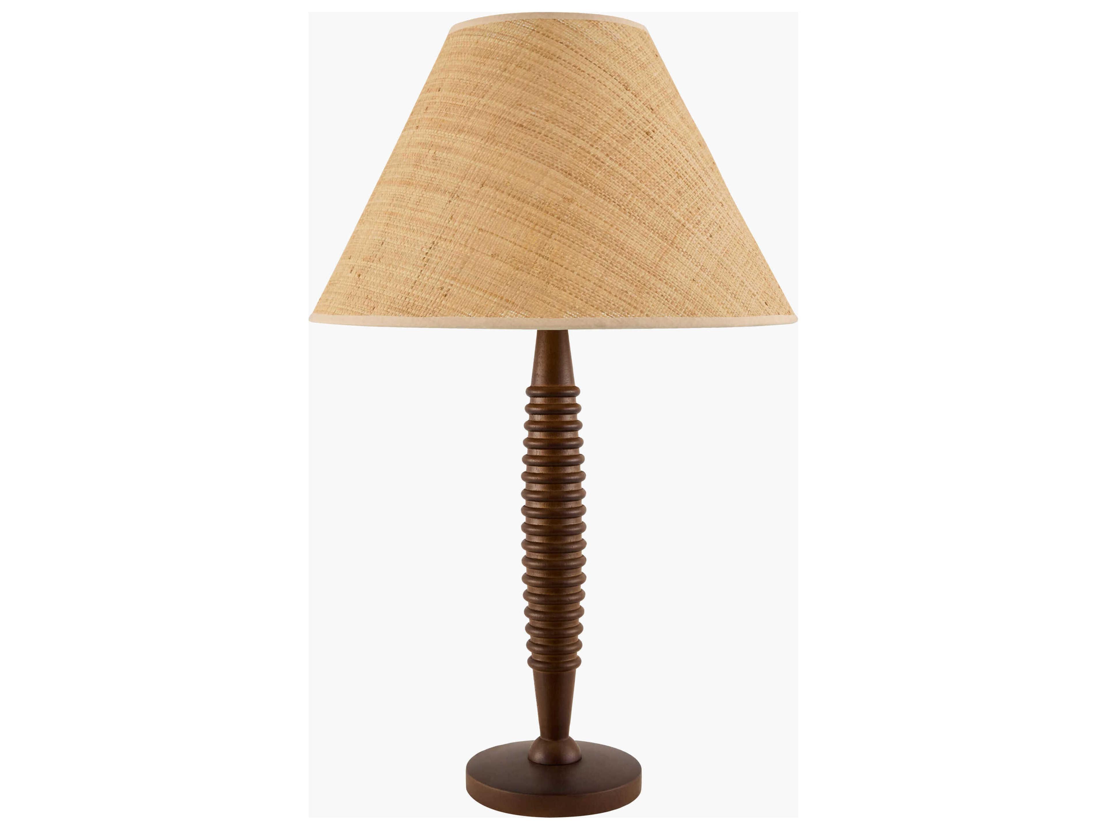Ziniare Dark Brown Linen Buffet Lamp
