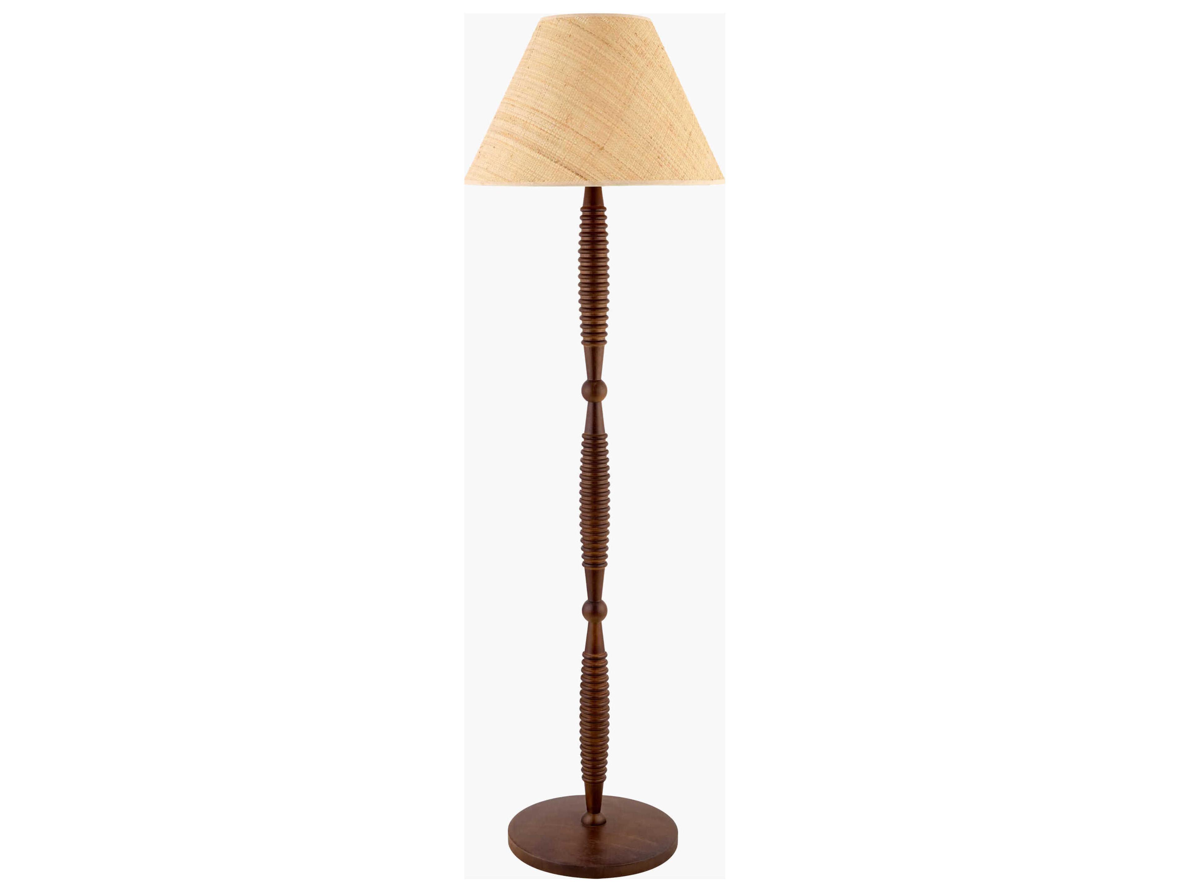 Ziniare Dark Brown White Linen Buffet Lamp