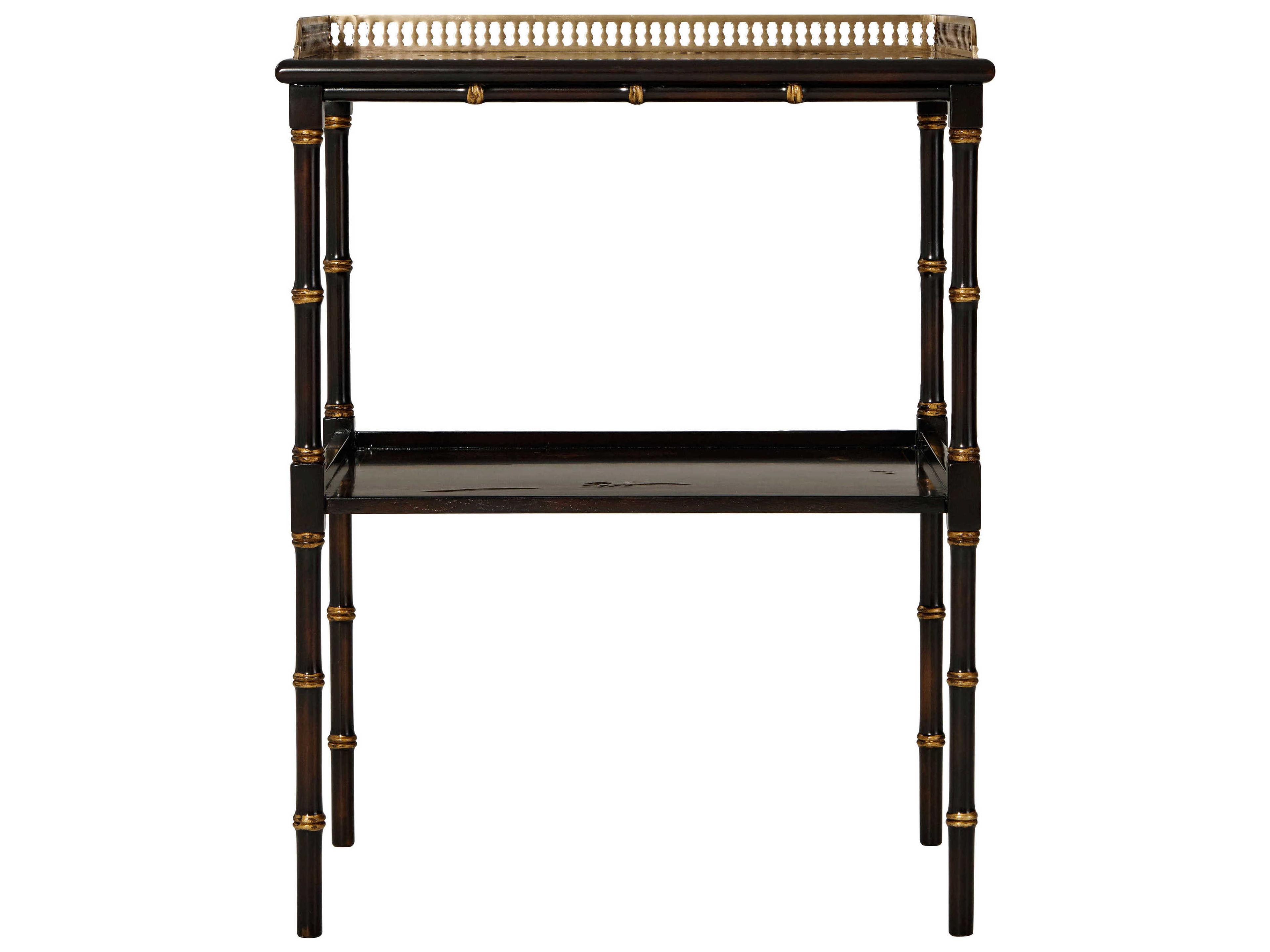 Theodore Alexander Indochine Rectangular Wood Italian Gold End Table