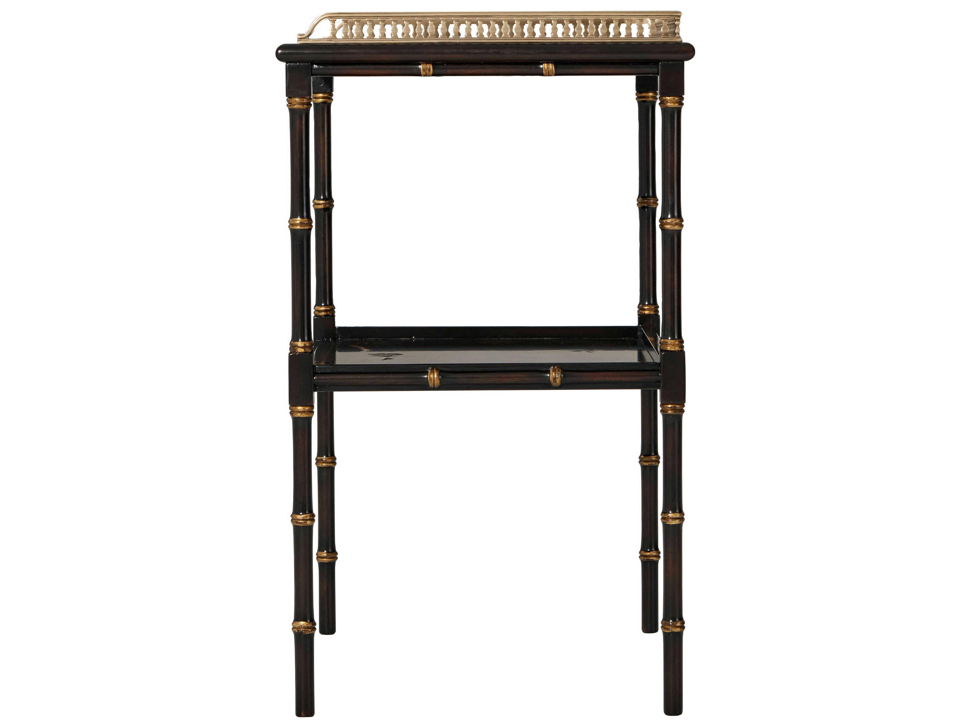 Theodore Alexander Indochine Rectangular Wood Italian Gold End Table
