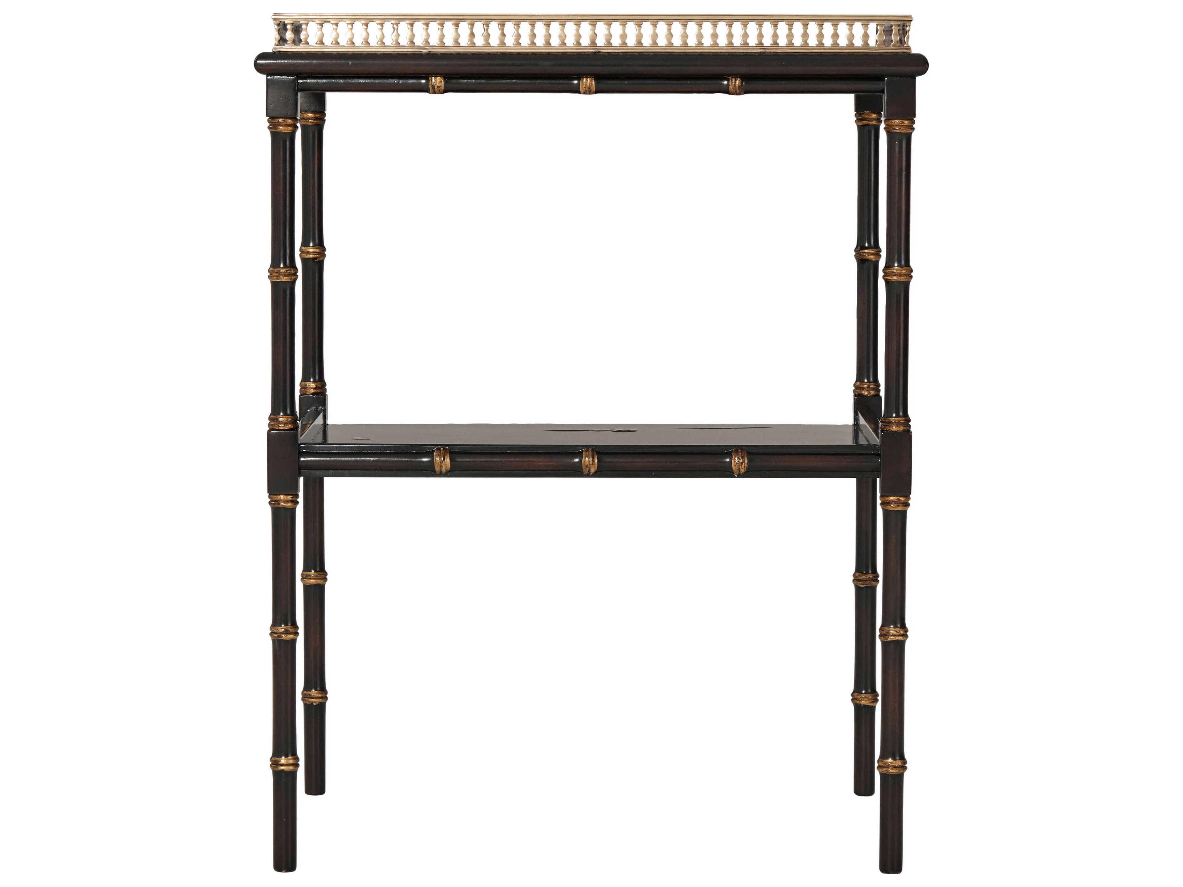 Theodore Alexander Indochine Rectangular Wood Italian Gold End Table