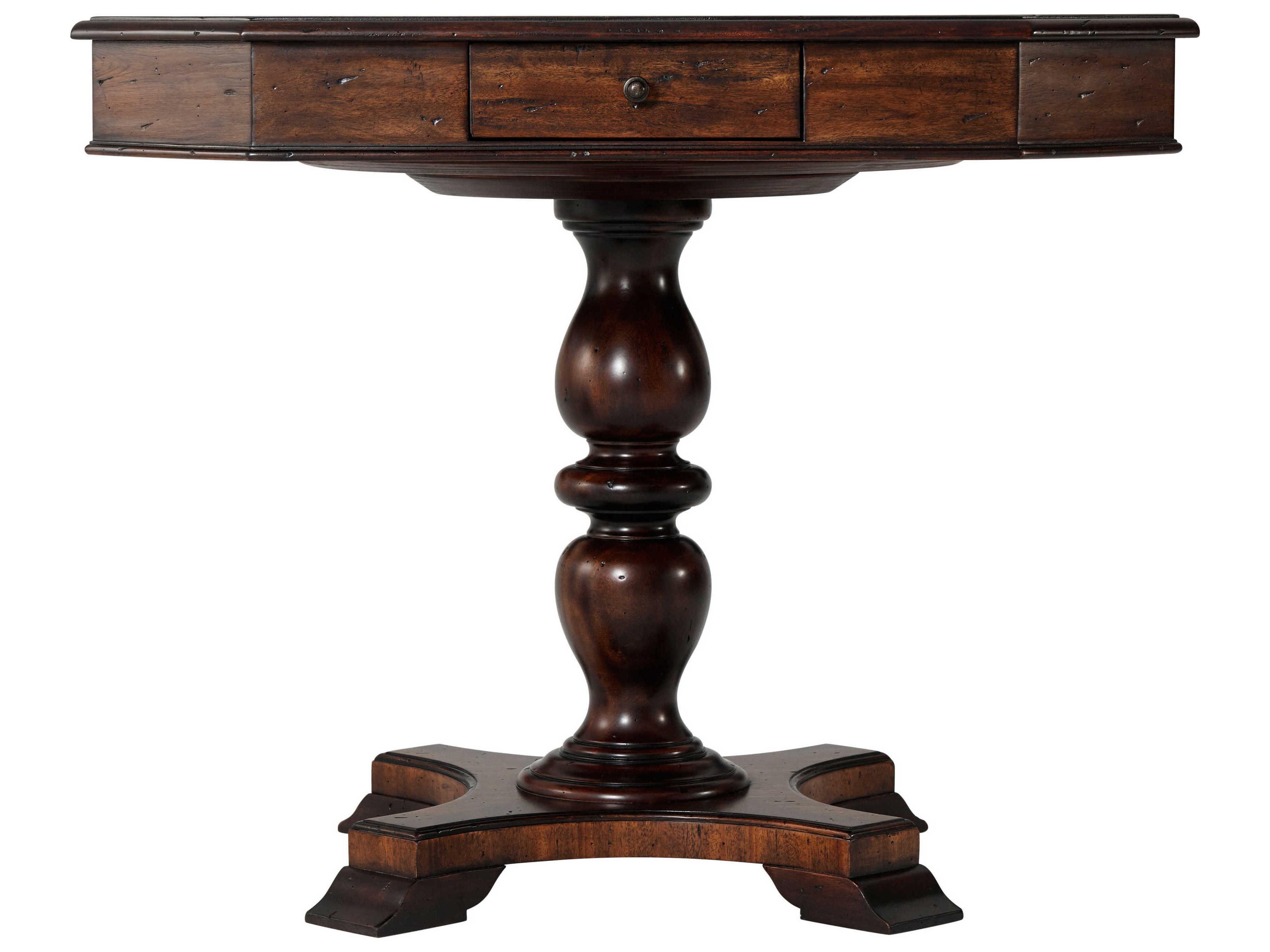 Theodore Alexander Mahogany Wood Buffalo Brown Marst Hill Game Table