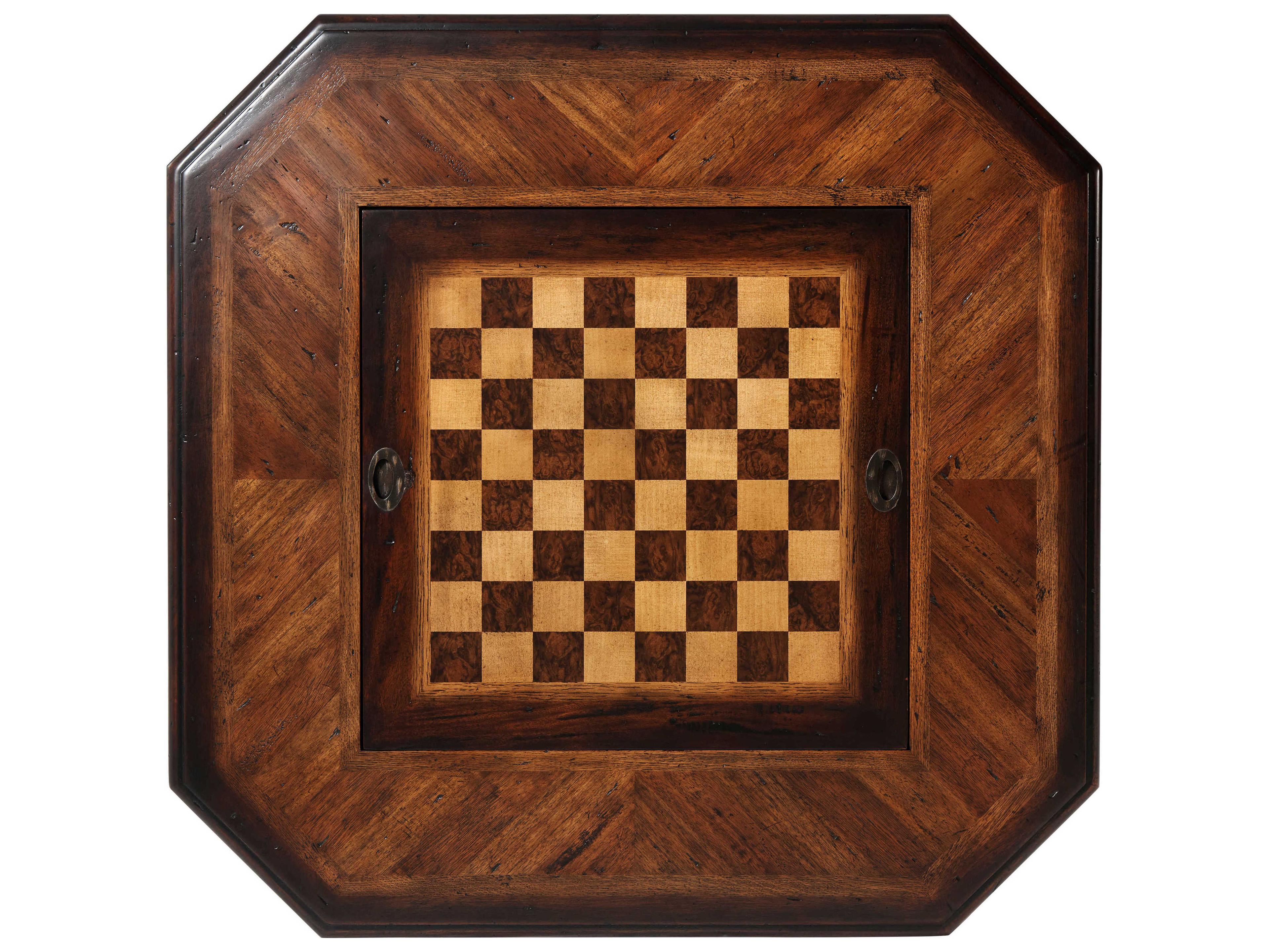 Theodore Alexander Mahogany Wood Buffalo Brown Marst Hill Game Table