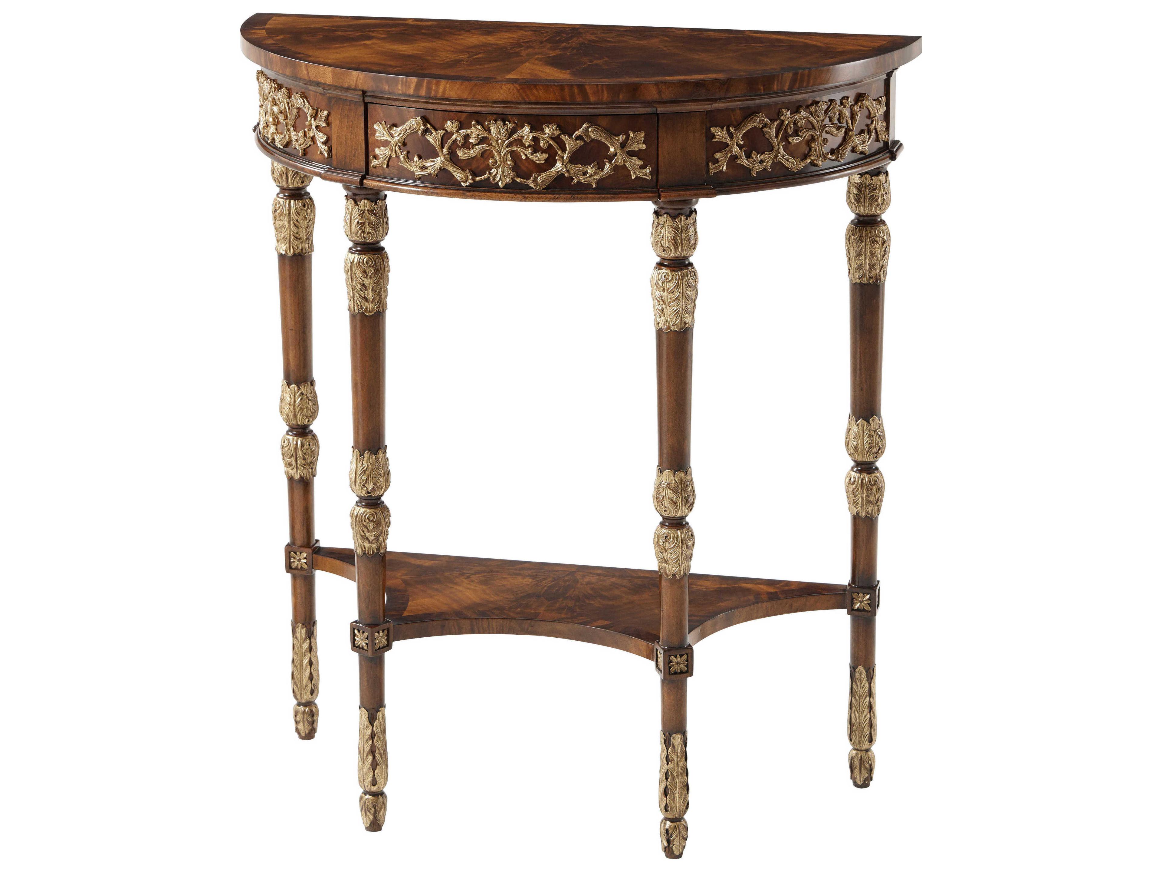 Ta Originals Wood Italian Gold Ramsey Mahogany Console Table