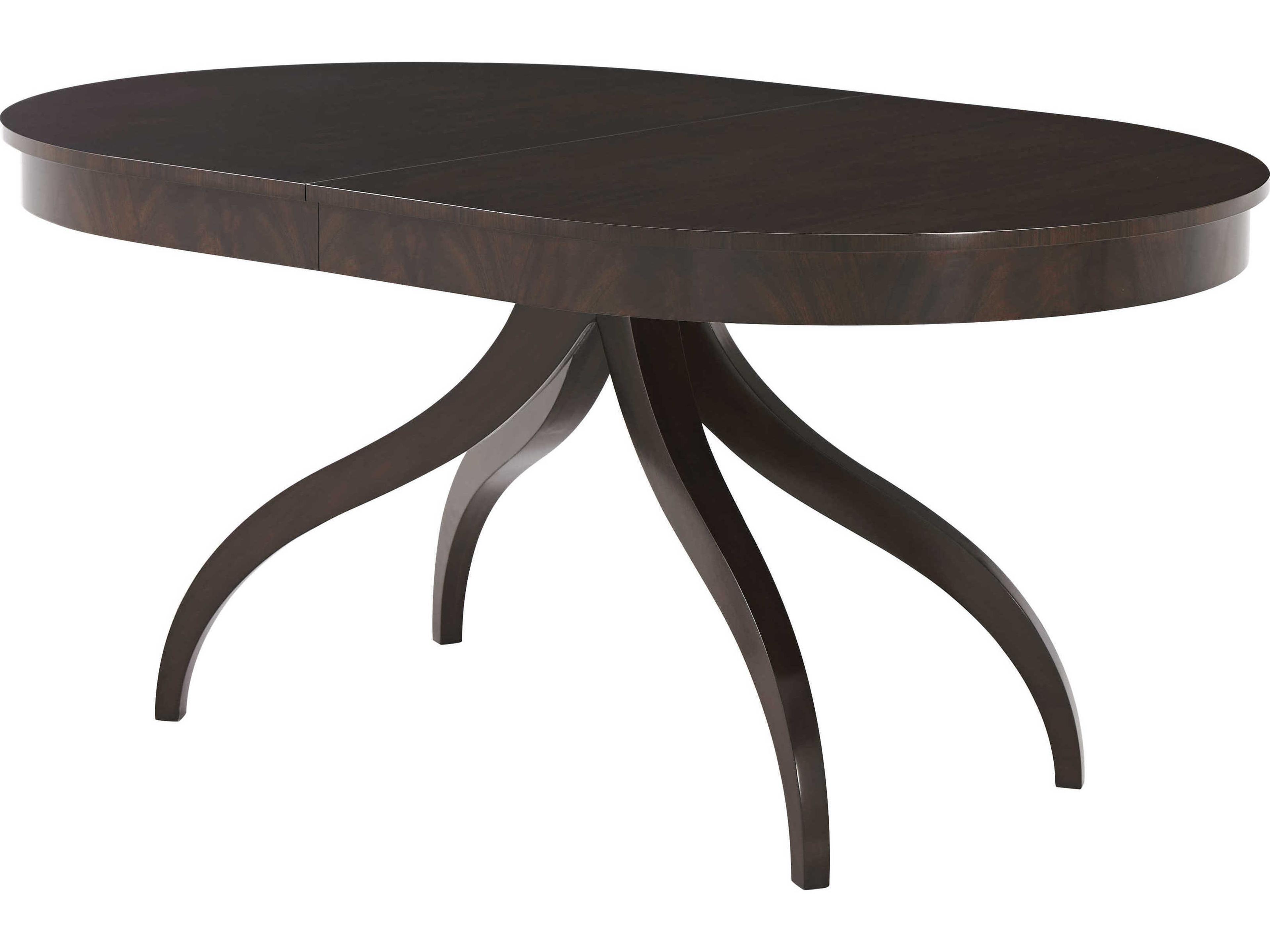 Theodore Alexander Composition Oval Wood Morado Veneer Mahogany Dining Table