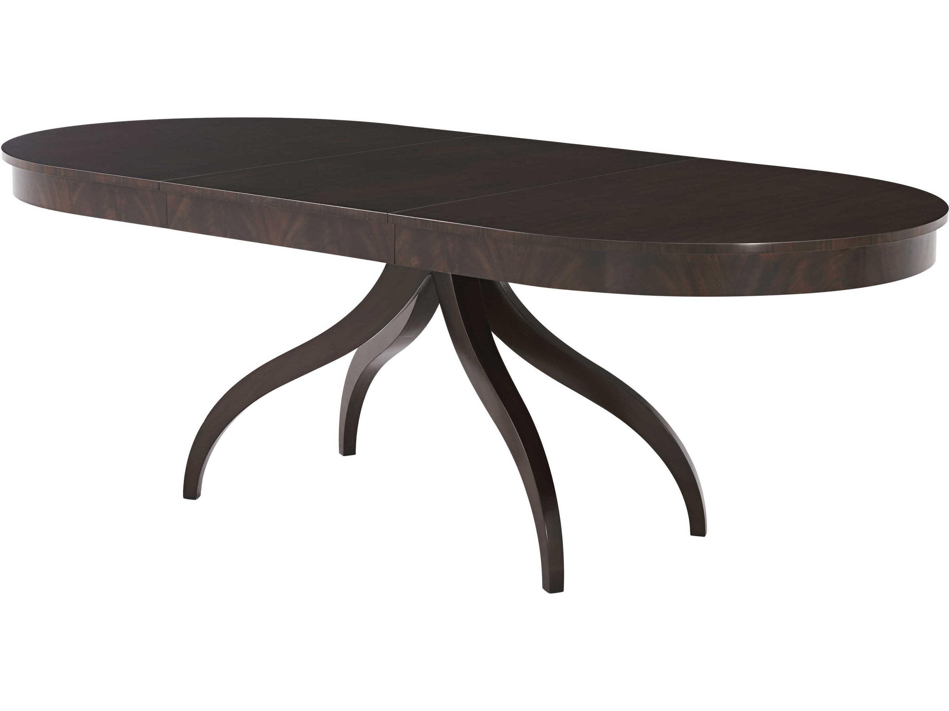 Theodore Alexander Composition Oval Wood Morado Veneer Mahogany Dining Table