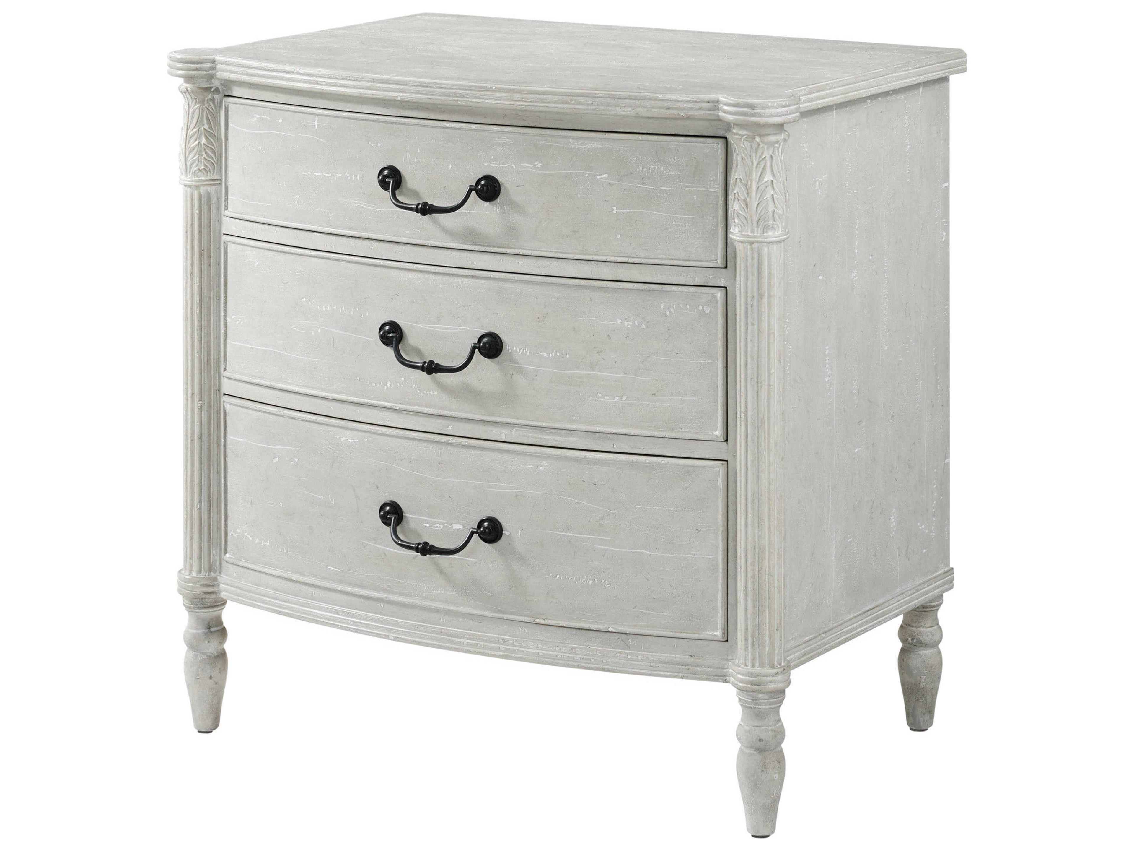Ta Originals 3-Drawers Gray Solid Wood The Middleton Nightstand