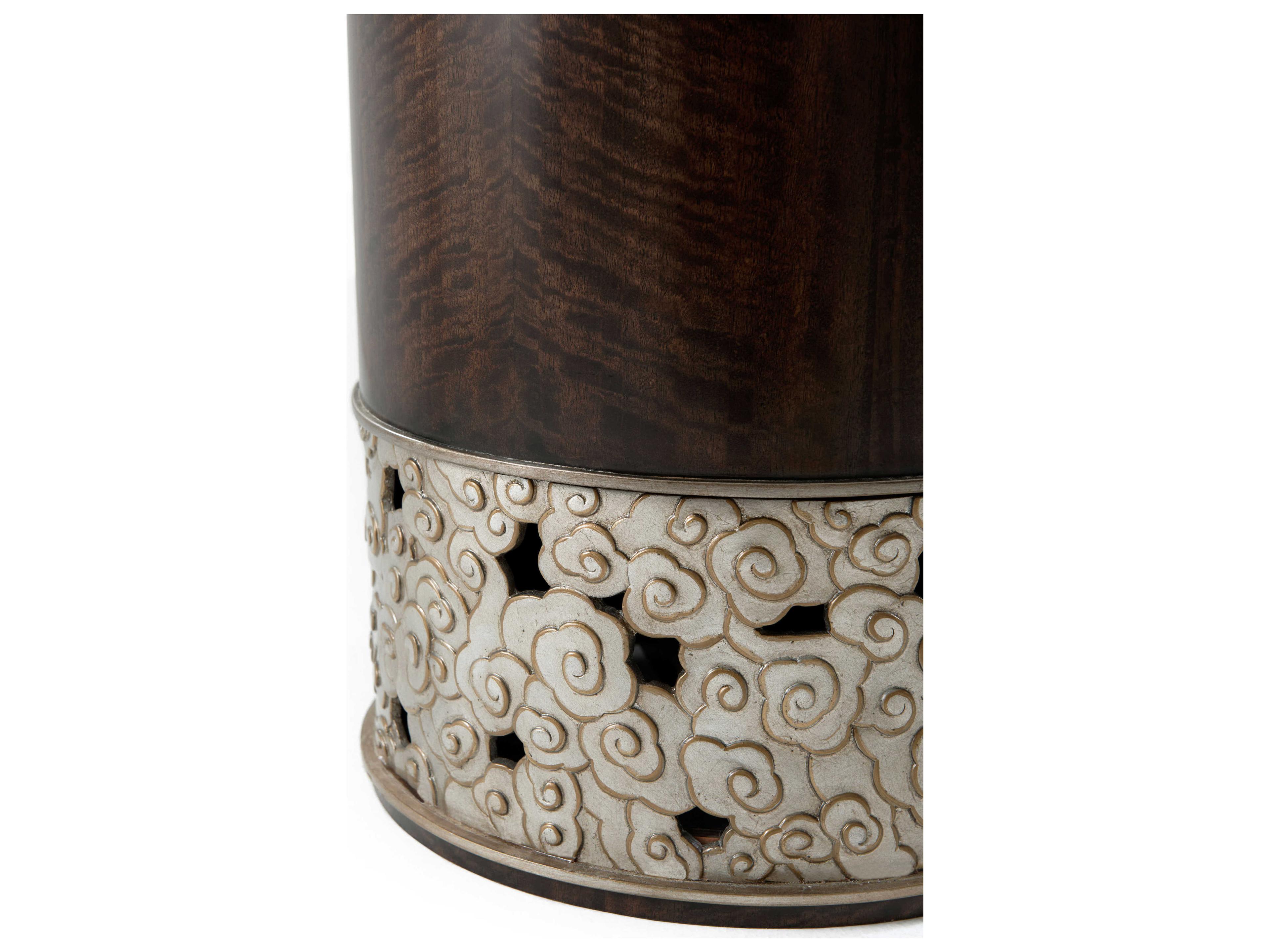 Theodore Alexander Round Wood Mink Camille End Table