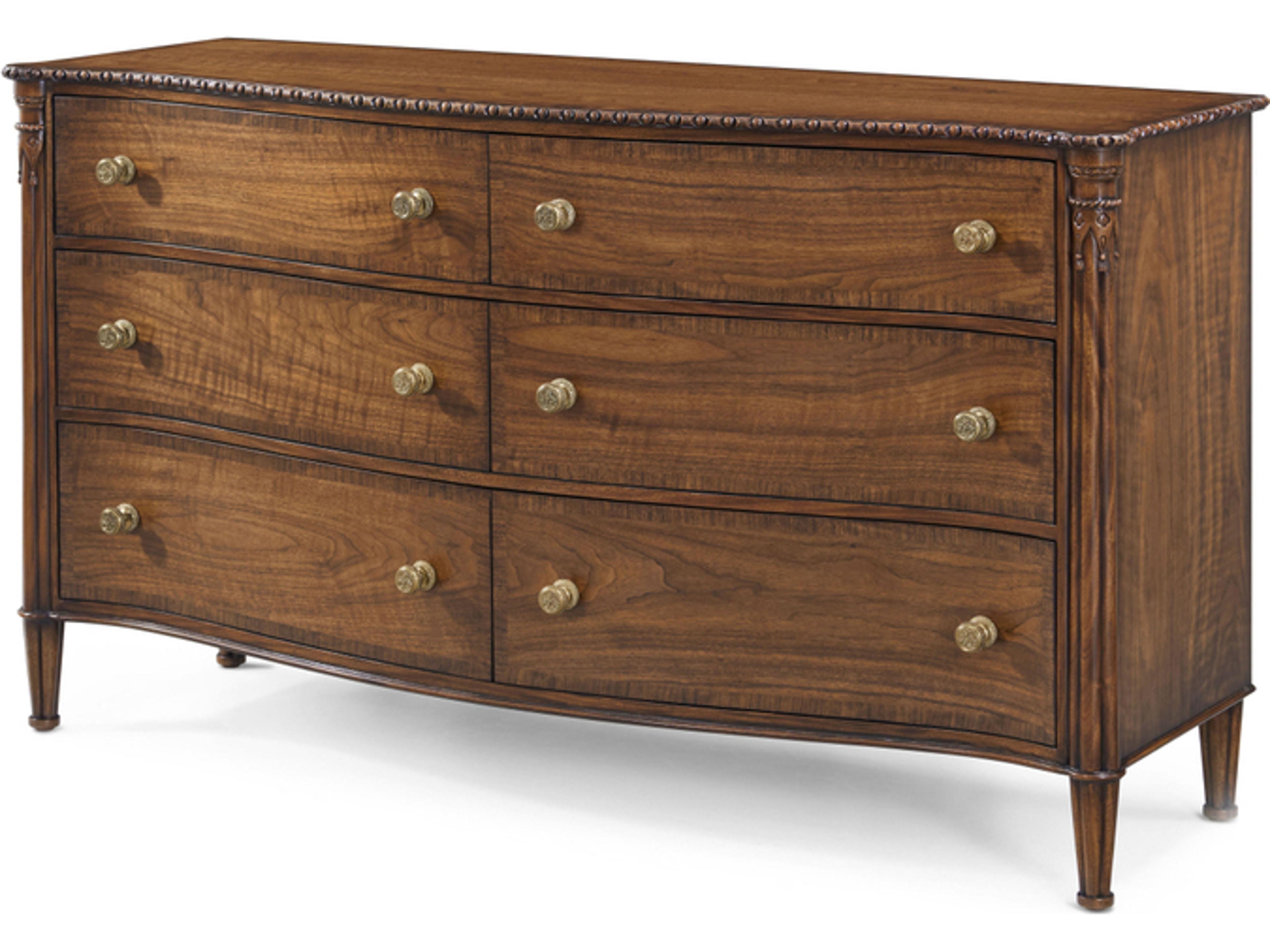 Althorp Living History 6-Drawers Brown Cherry Wood Double Dresser