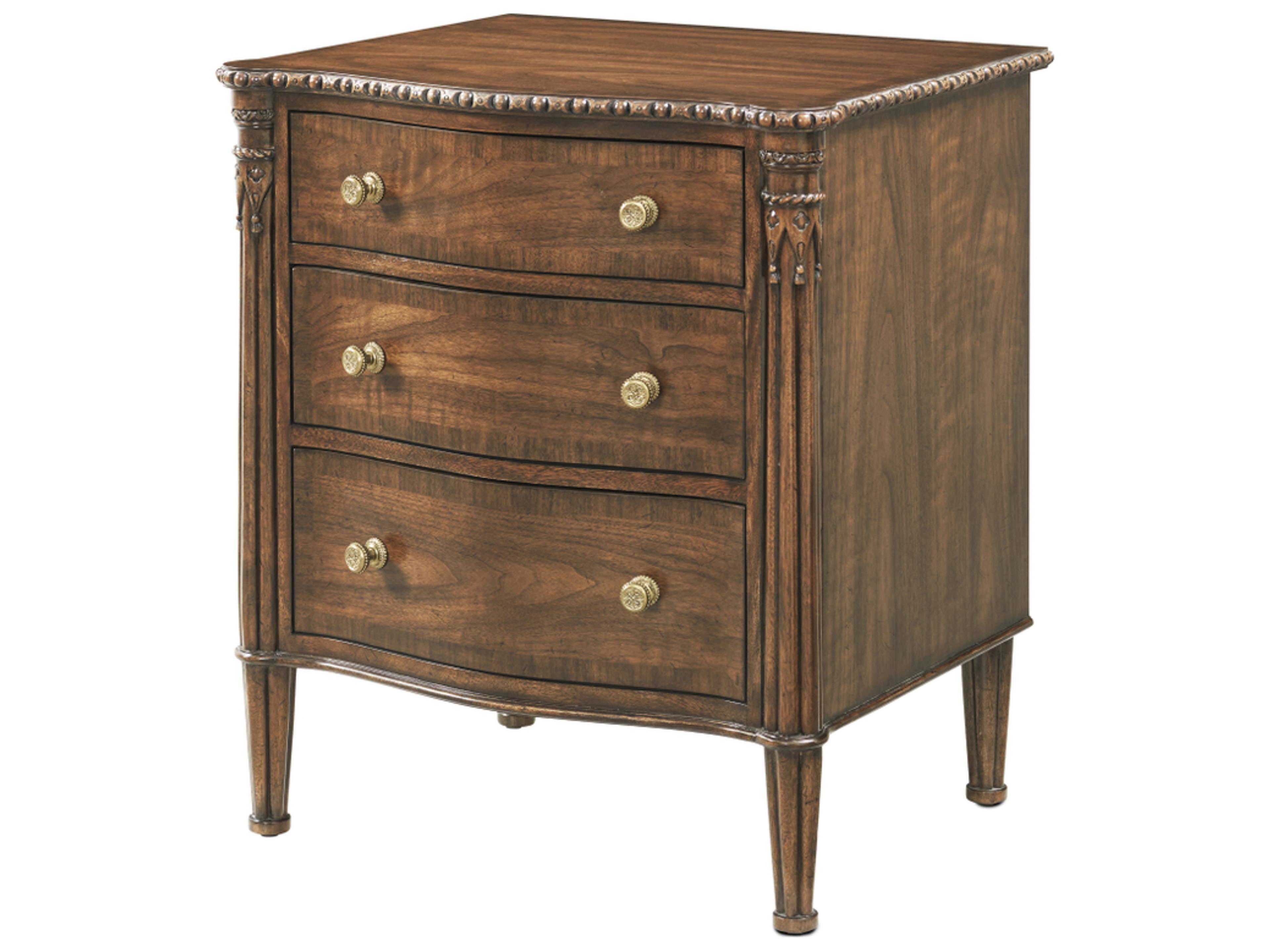 Althorp Living History 3-Drawers Brown Cherry Wood Nightstand