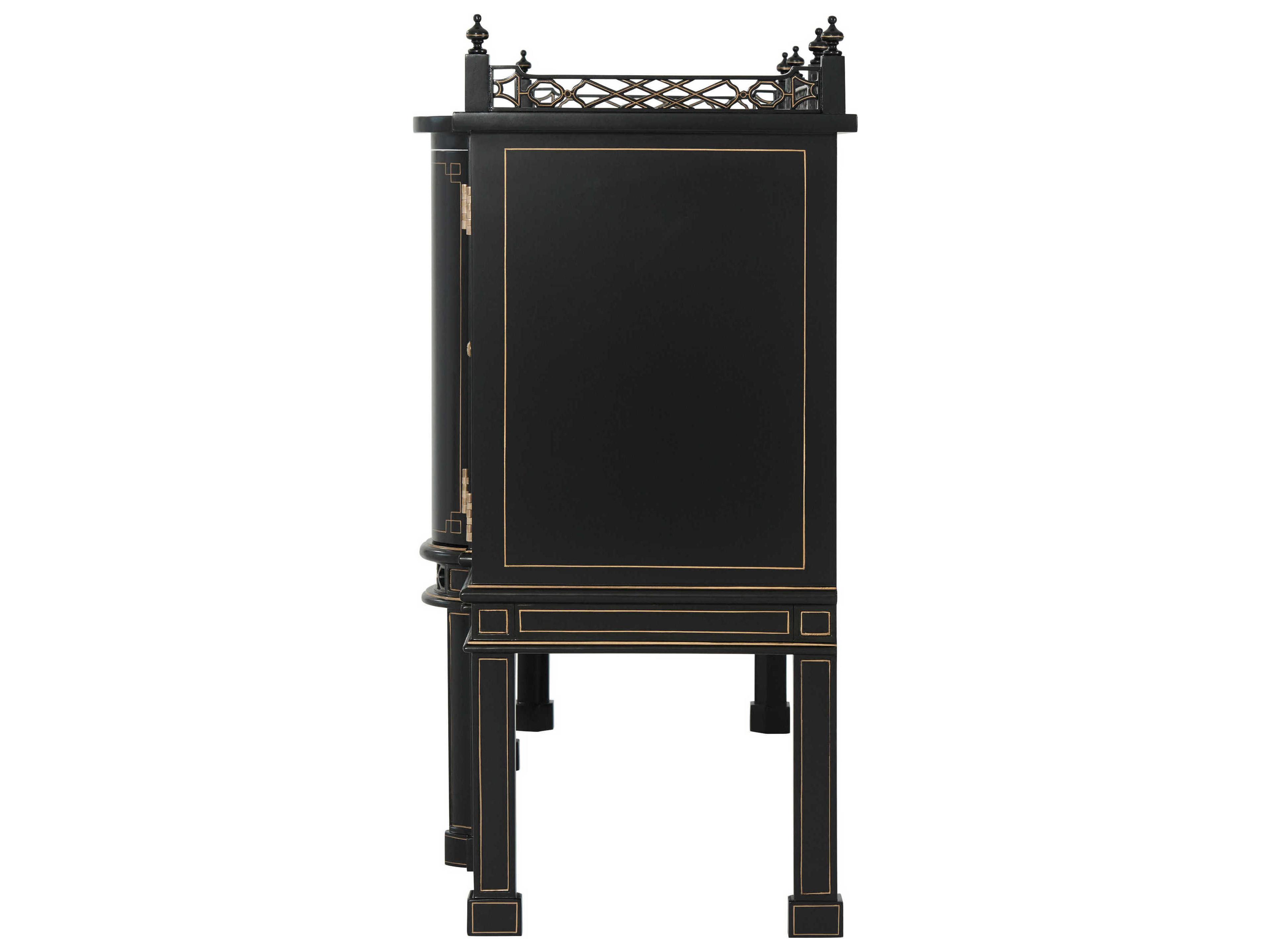 Theodore Alexander 62" Mahogany Wood Antique Gold Gilt Italian Sideboard