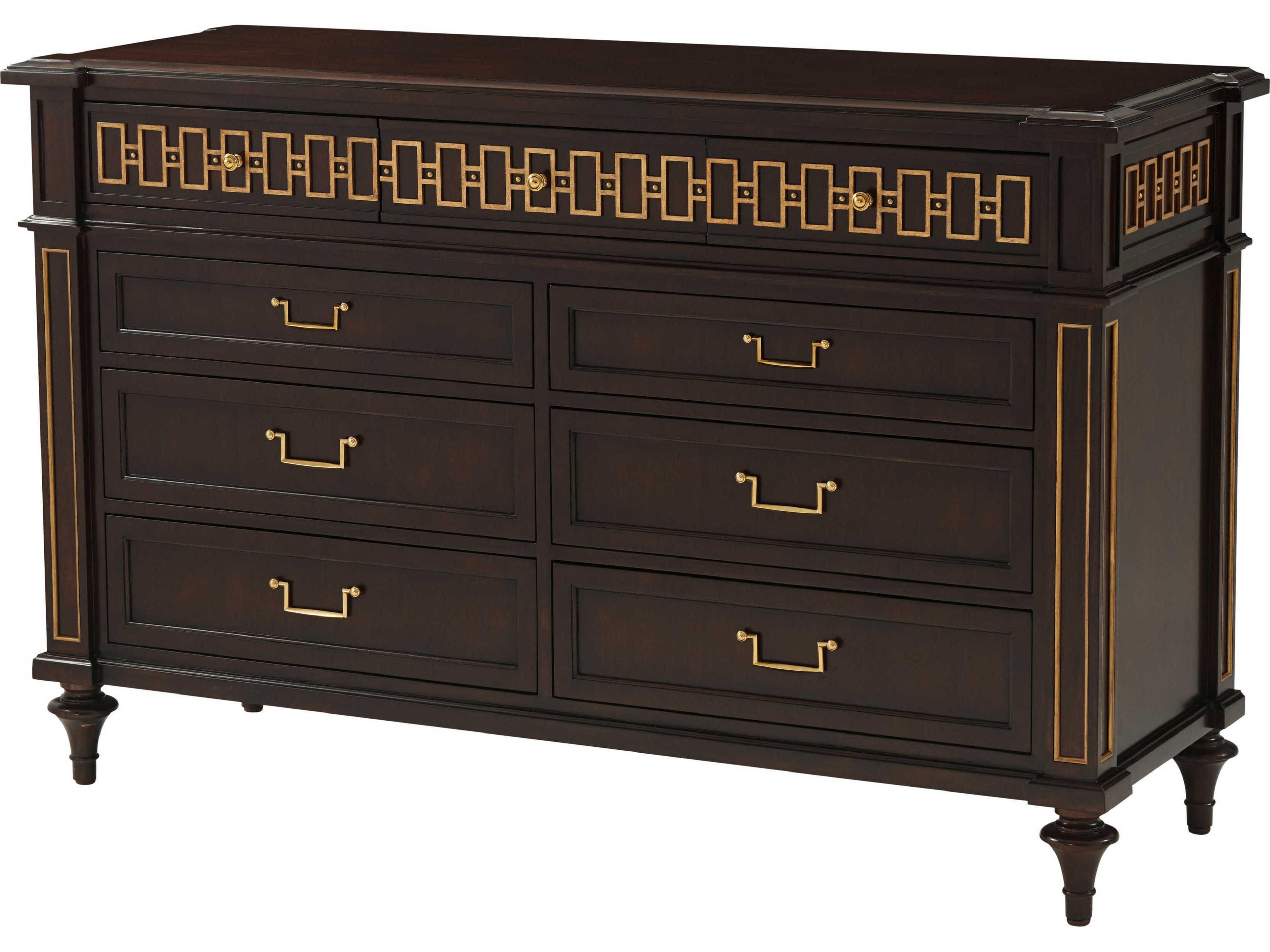Alexa Hampton 6-Drawers Brown Mahogany Wood McCombs Double Dresser