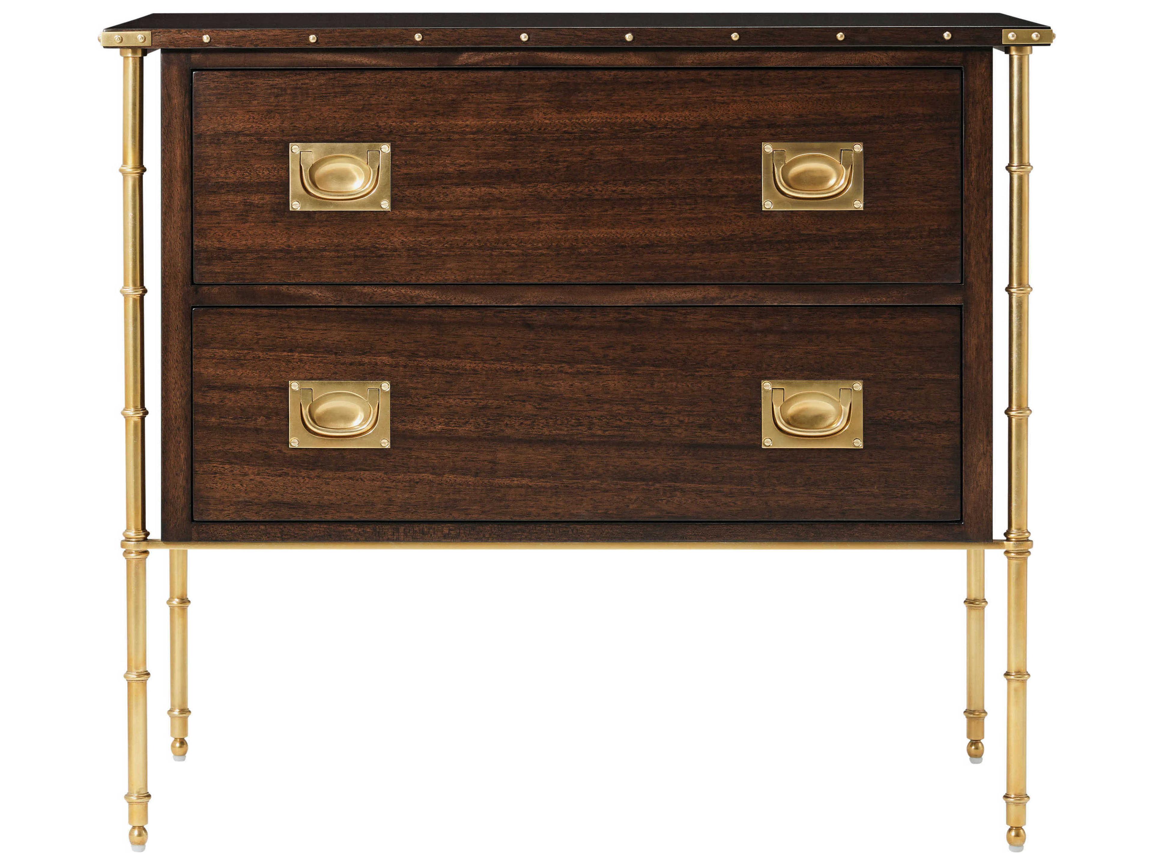 Theodore Alexander Alexa Hampton 2-Drawers Brown Tomaso Nightstand