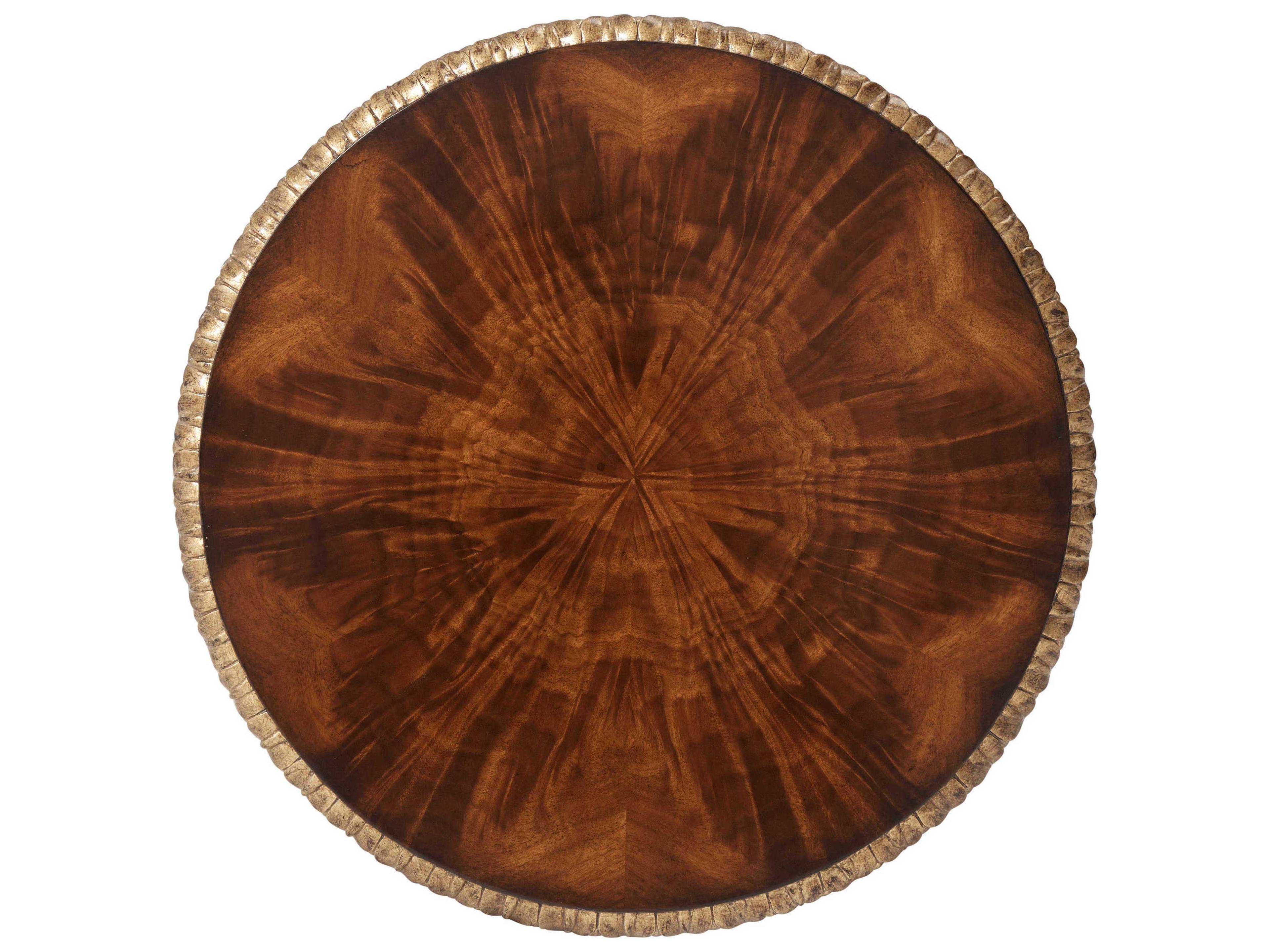 Theodore Alexander Rep-li-ca Round Wood Italian Gold Ramsey Mahogany Classical Torchere End Table