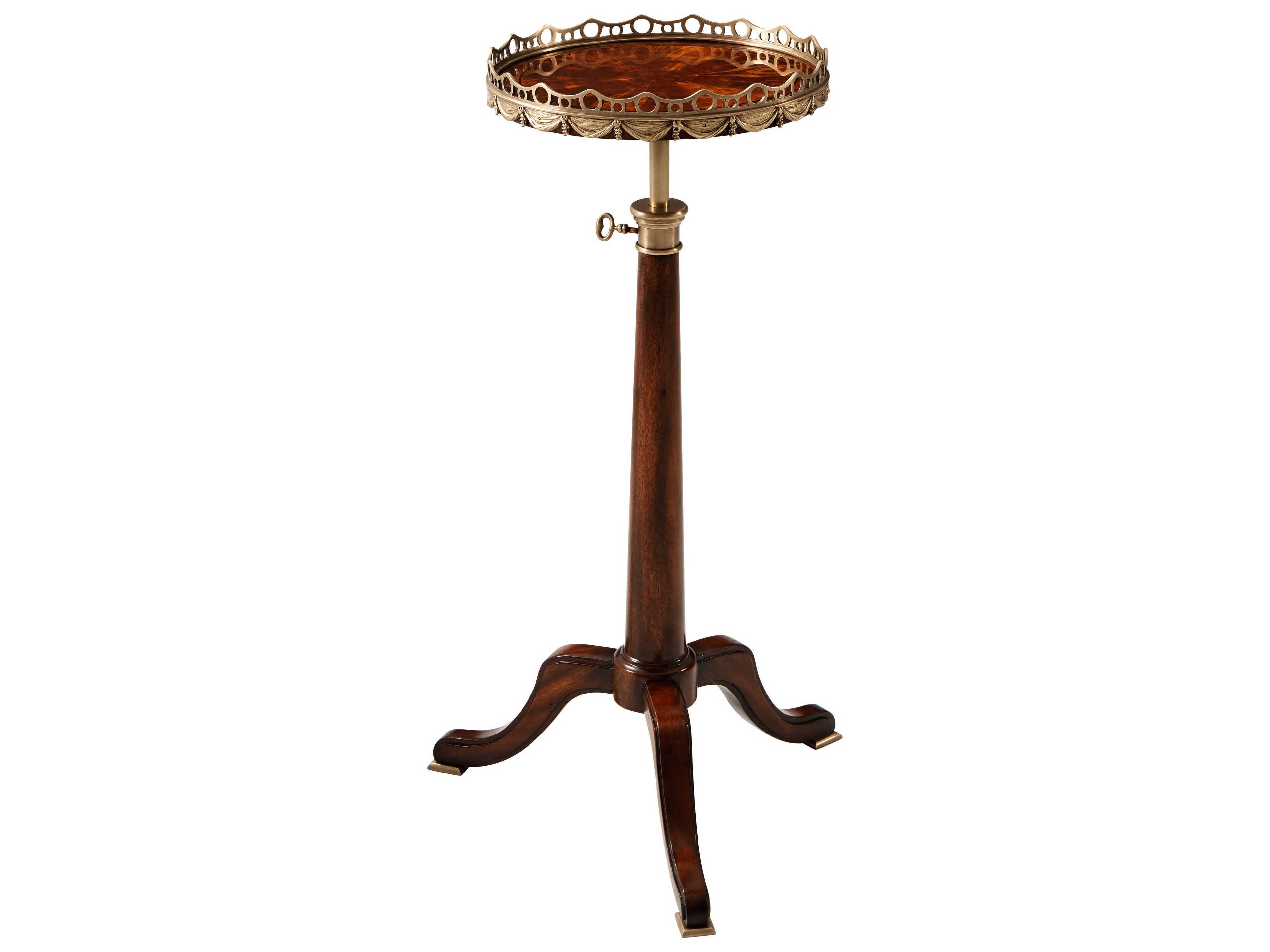 Rep-li-ca Round Wood Ramsey Mahogany Telescopic End Table