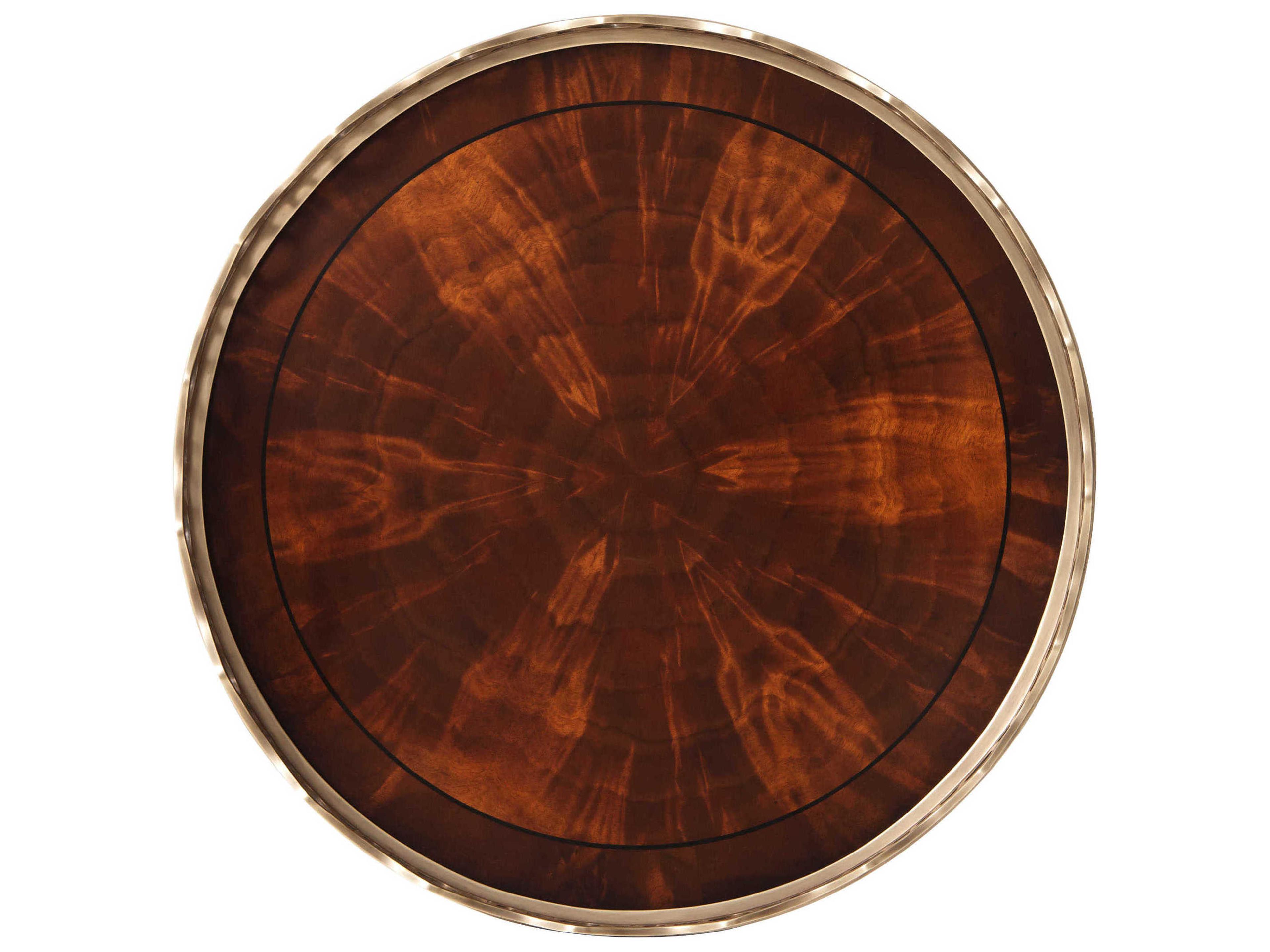 Theodore Alexander Rep-li-ca Round Wood Ramsey Mahogany Telescopic End Table