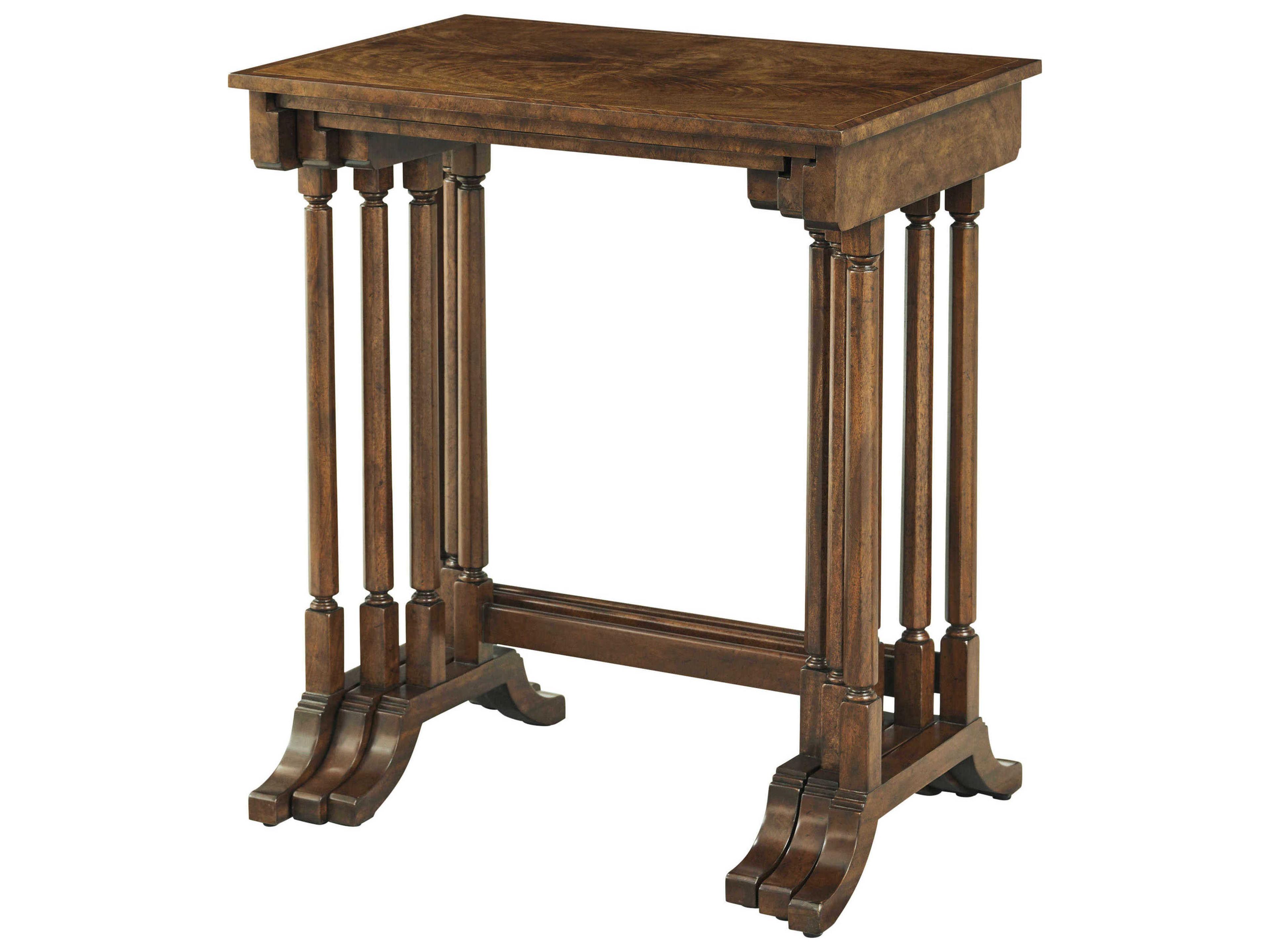Theodore Alexander Sloane Rectangular Wood Raj Sloane Nesting End Table