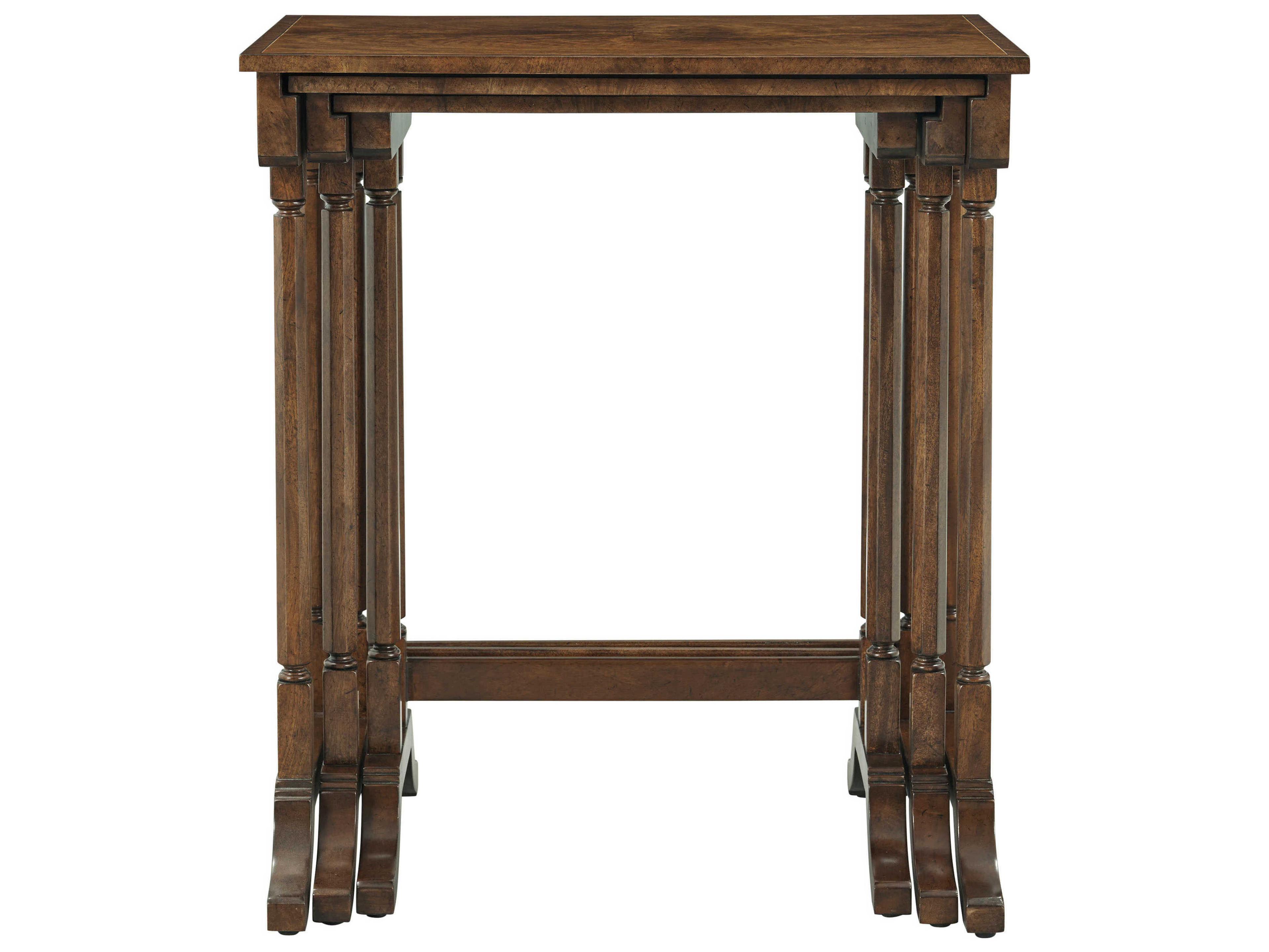 Theodore Alexander Sloane Rectangular Wood Raj Sloane Nesting End Table