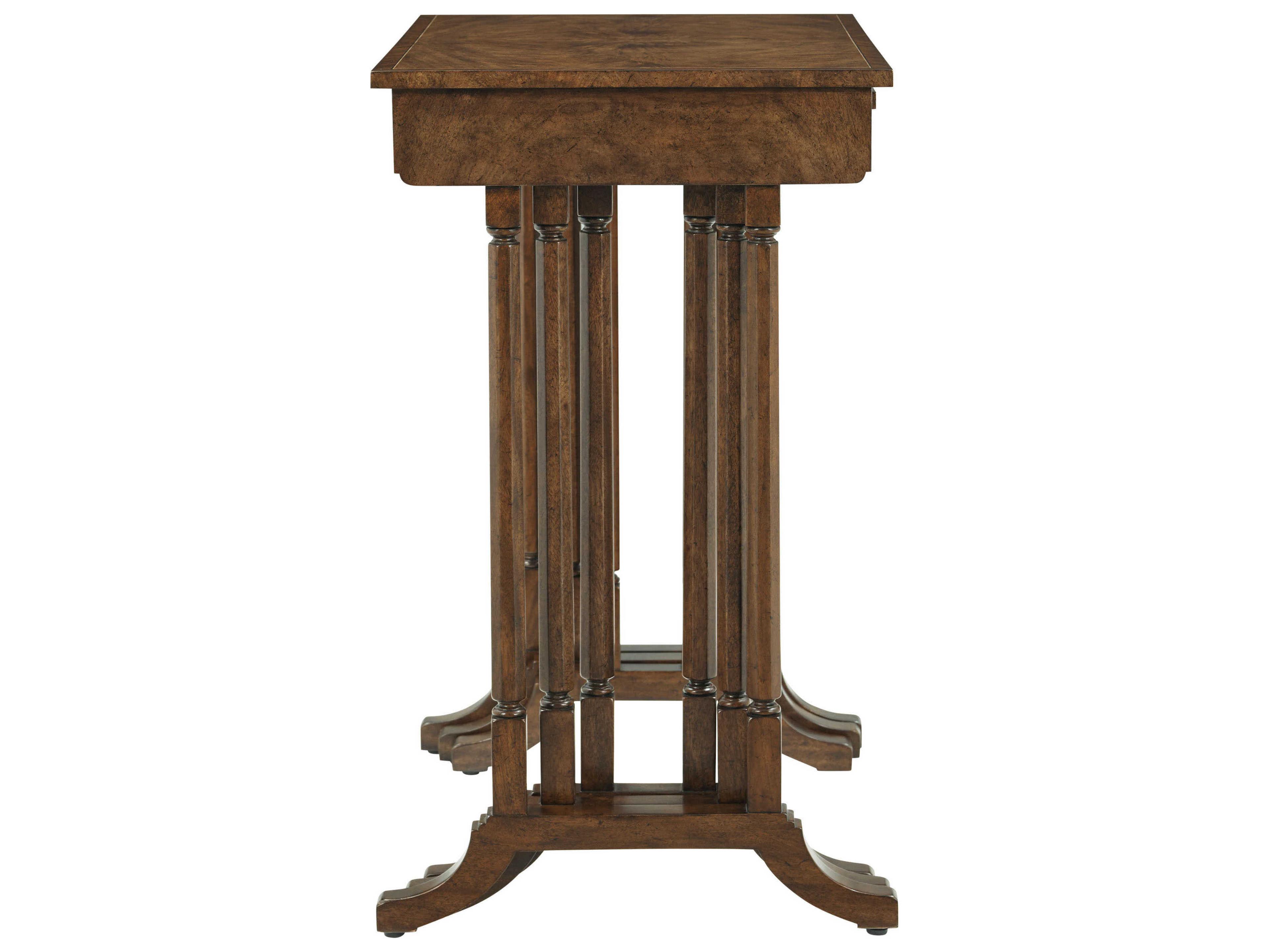 Theodore Alexander Sloane Rectangular Wood Raj Sloane Nesting End Table