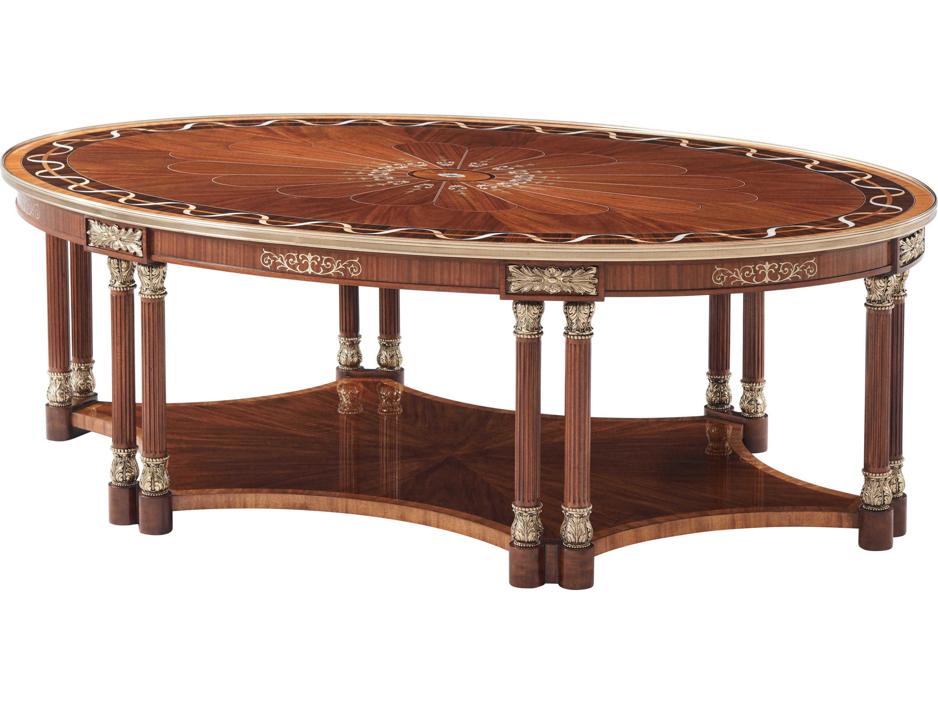 Stephen Church Oval Wood Light Etimoe Paulette Cocktail Table