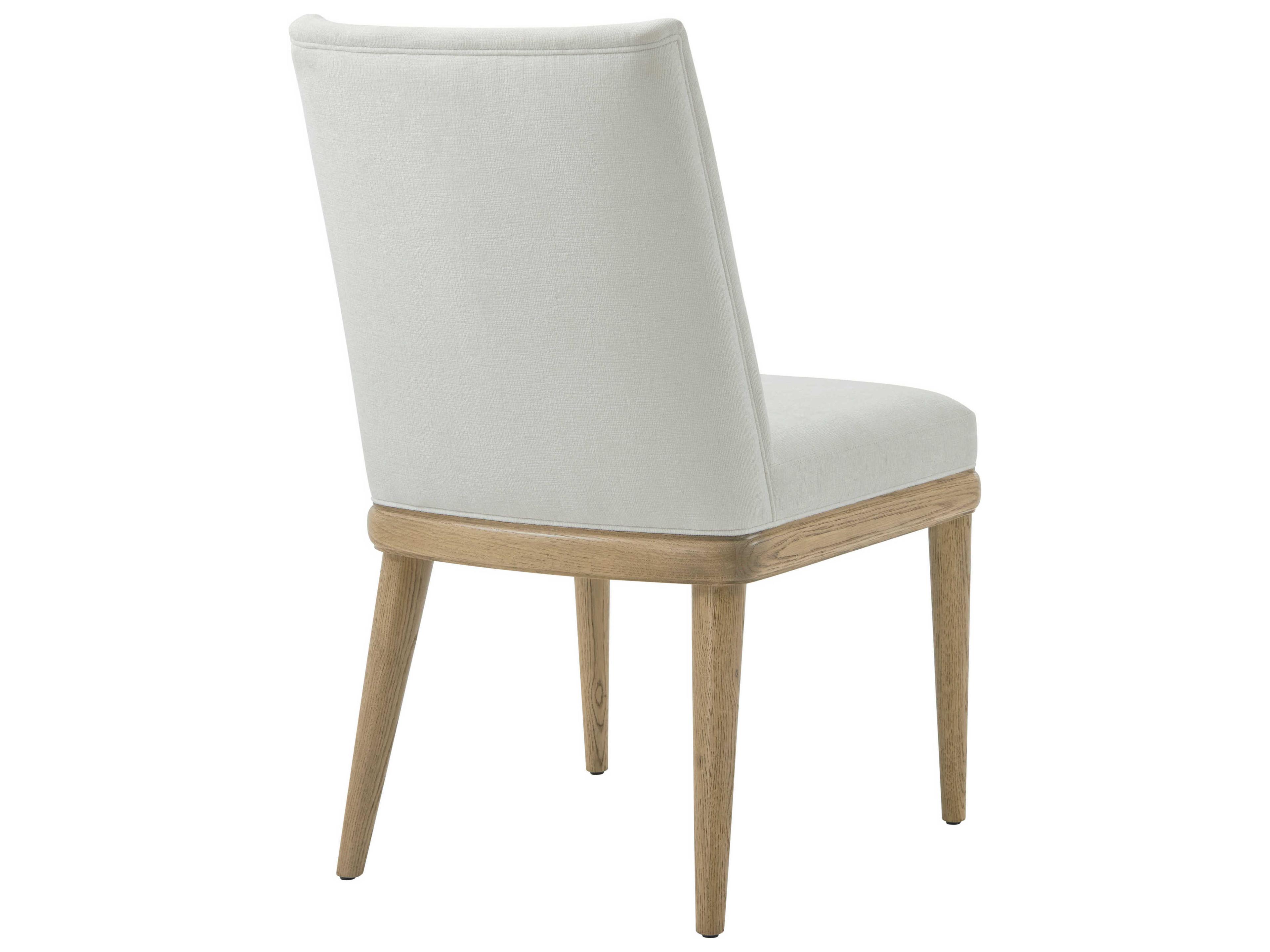 Theodore Alexander Essence Solid Wood Beige Upholstered Side Dining Chair