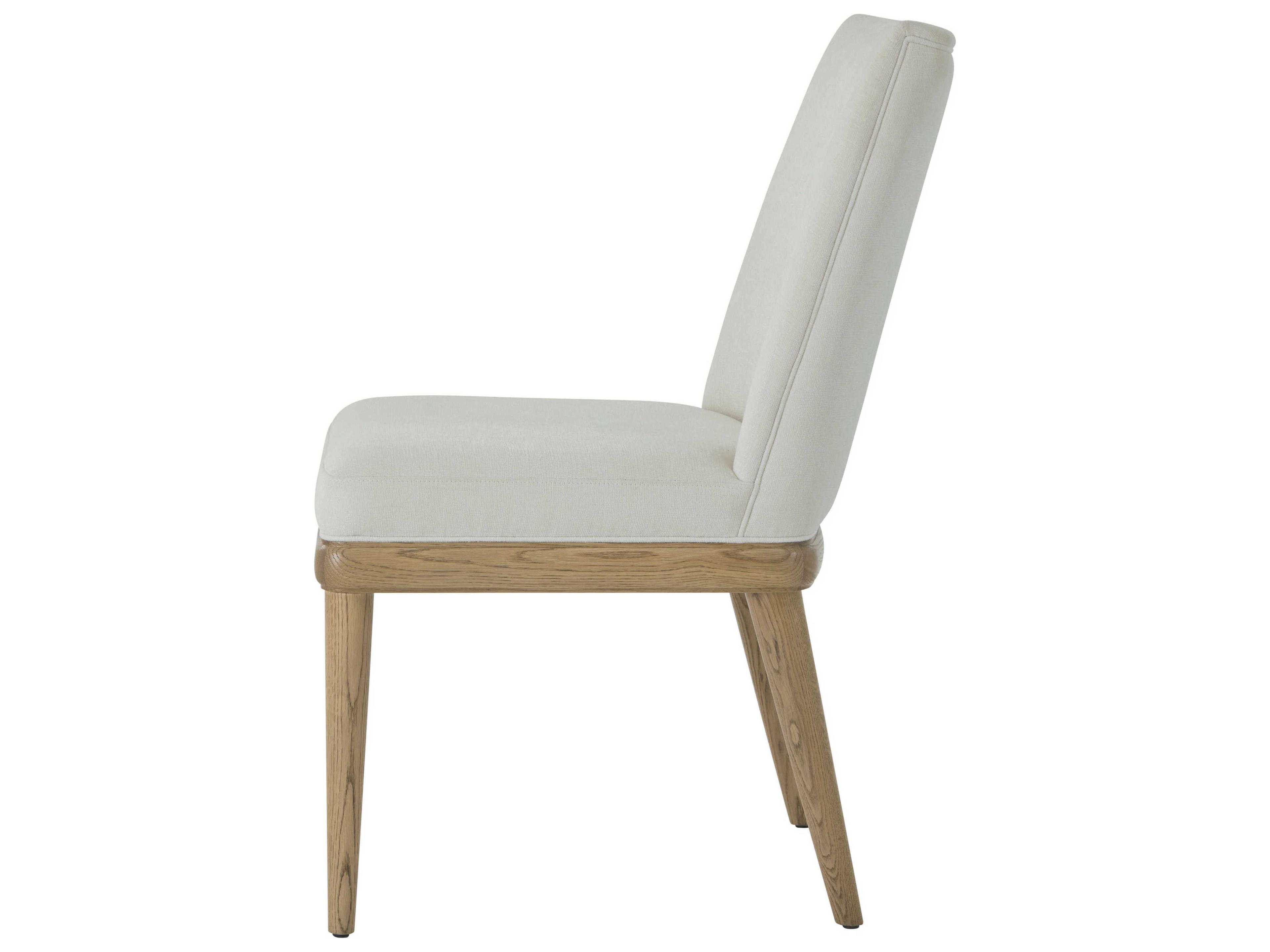 Theodore Alexander Essence Solid Wood Beige Upholstered Side Dining Chair
