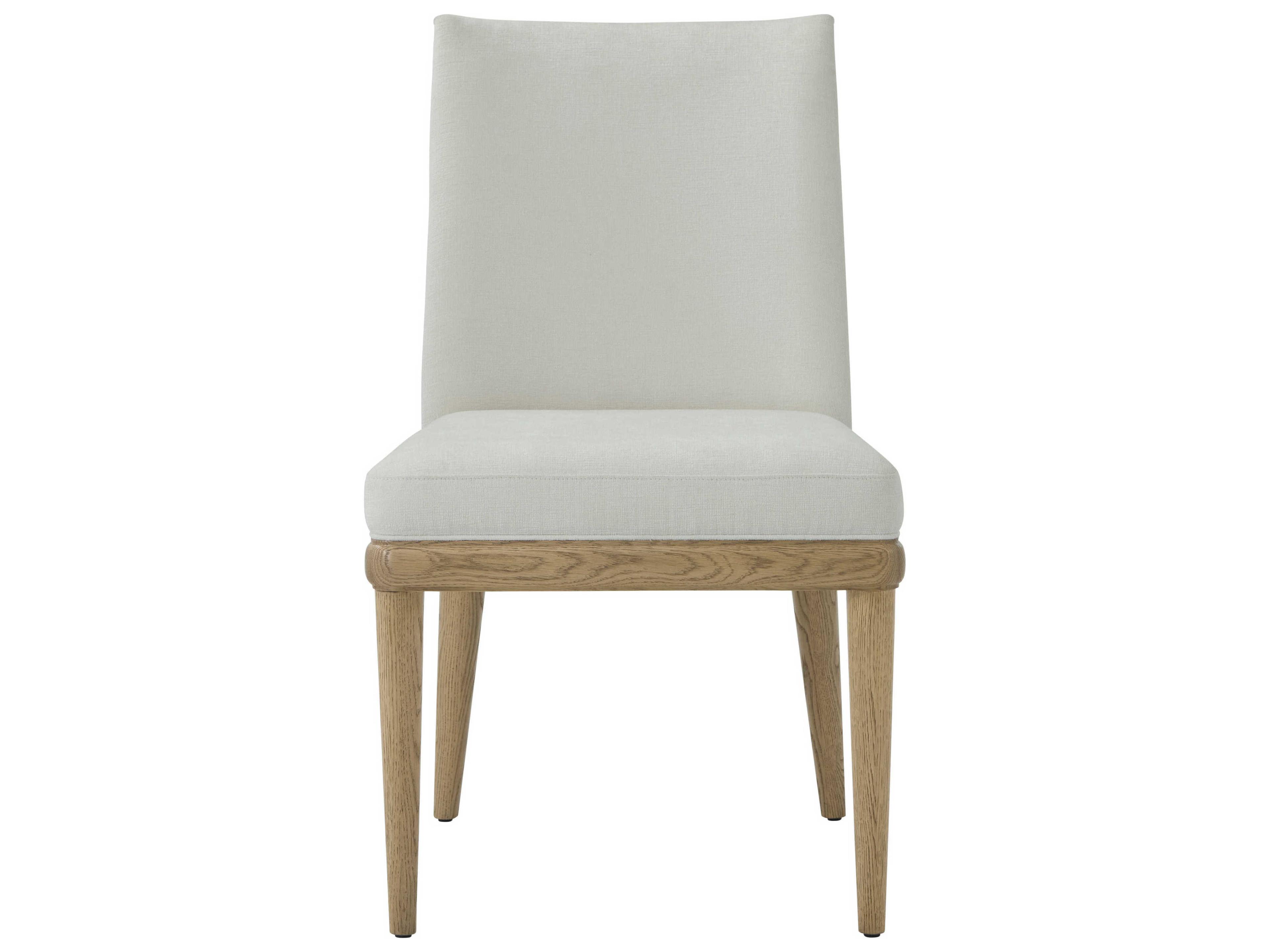 Theodore Alexander Essence Solid Wood Beige Upholstered Side Dining Chair