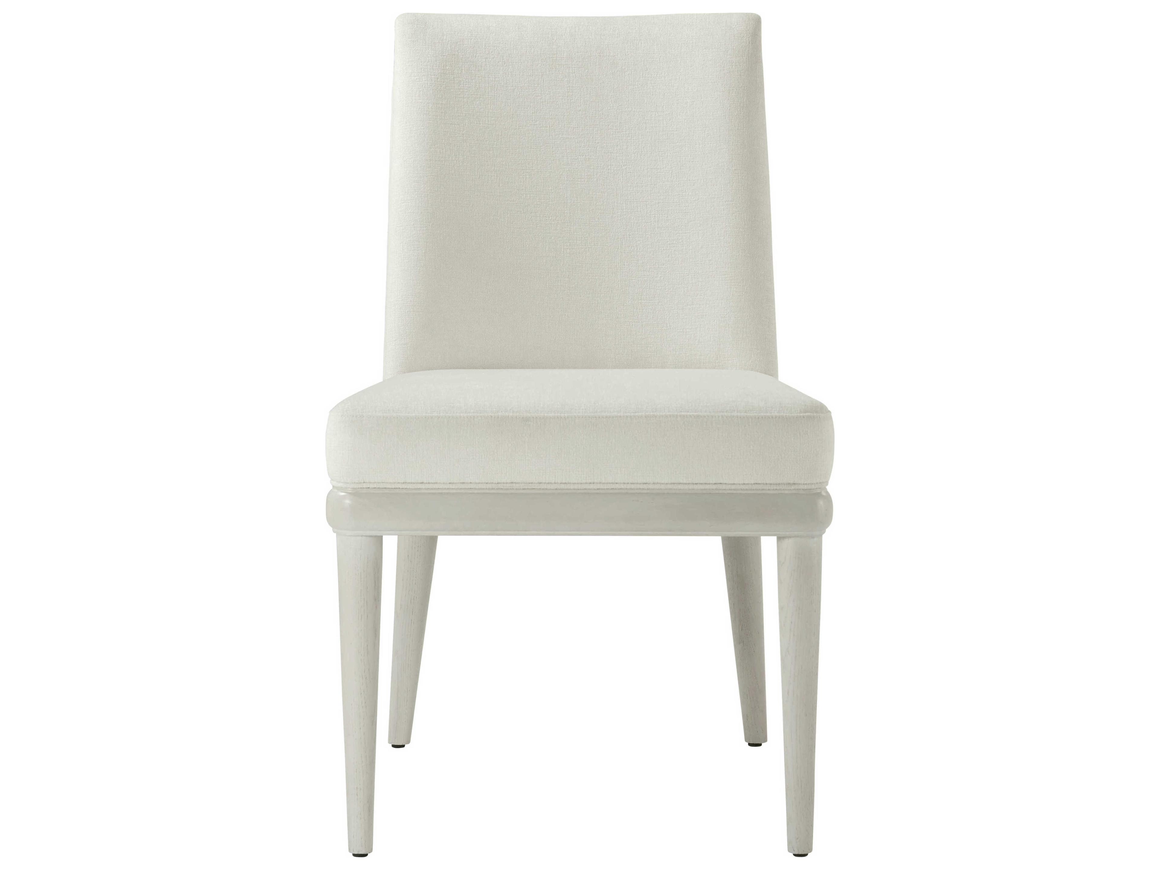 Theodore Alexander Essence Solid Wood White Upholstered Side Dining Chair