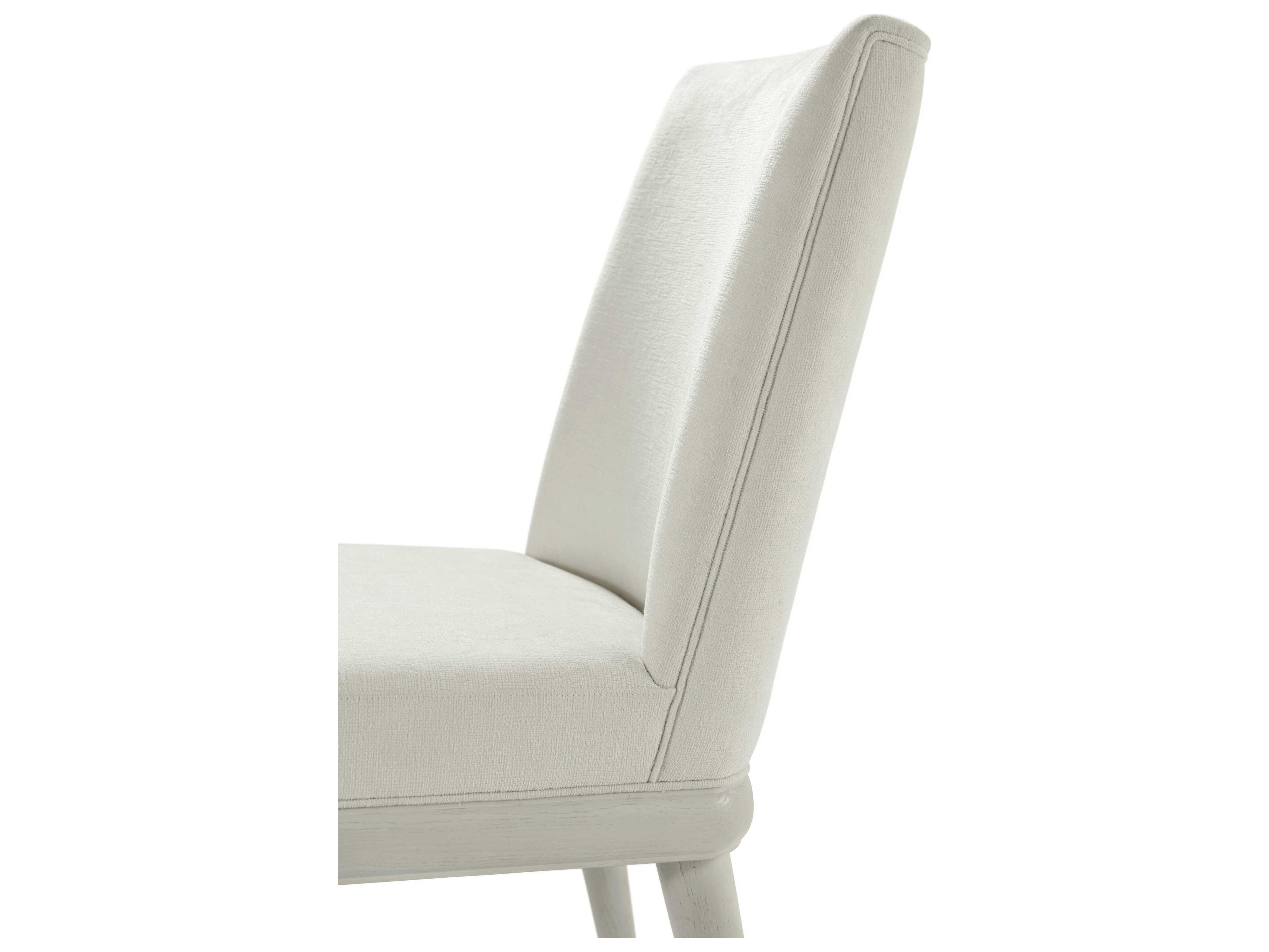Theodore Alexander Essence Solid Wood White Upholstered Side Dining Chair