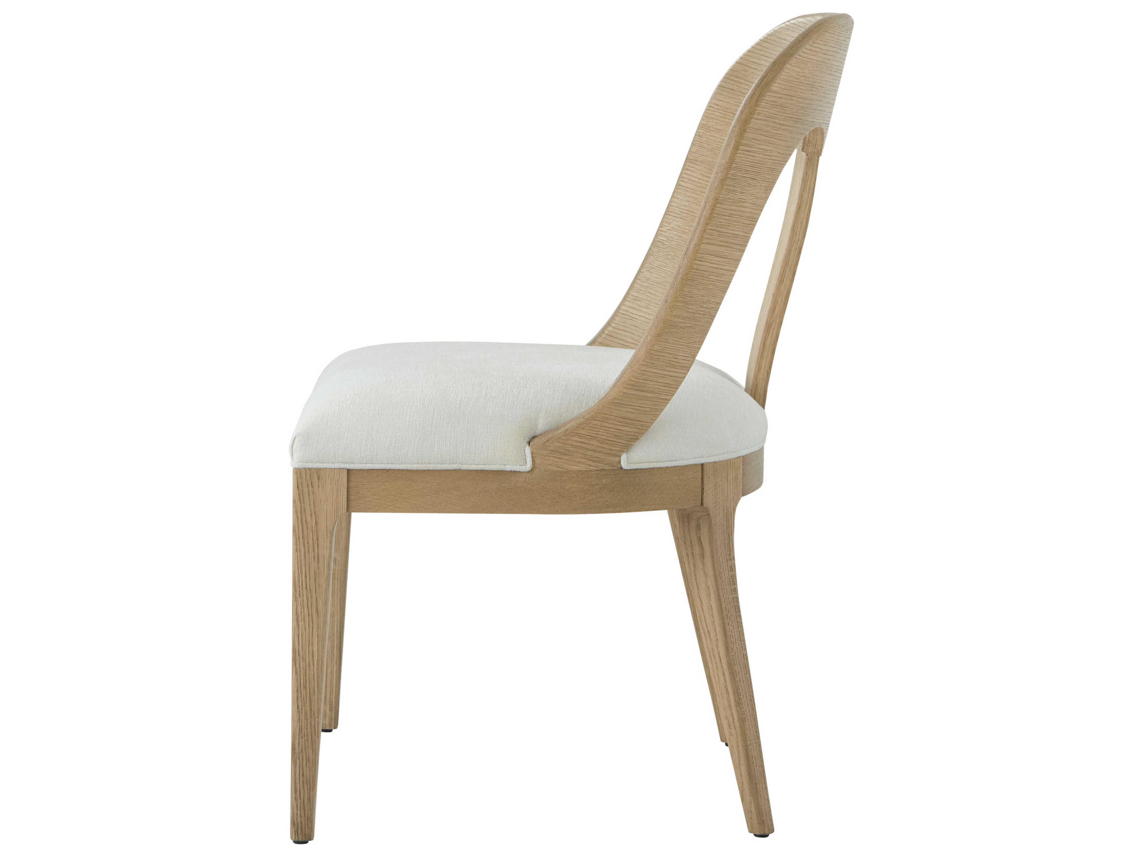 Theodore Alexander Essence Solid Wood Beige Upholstered Side Dining Chair