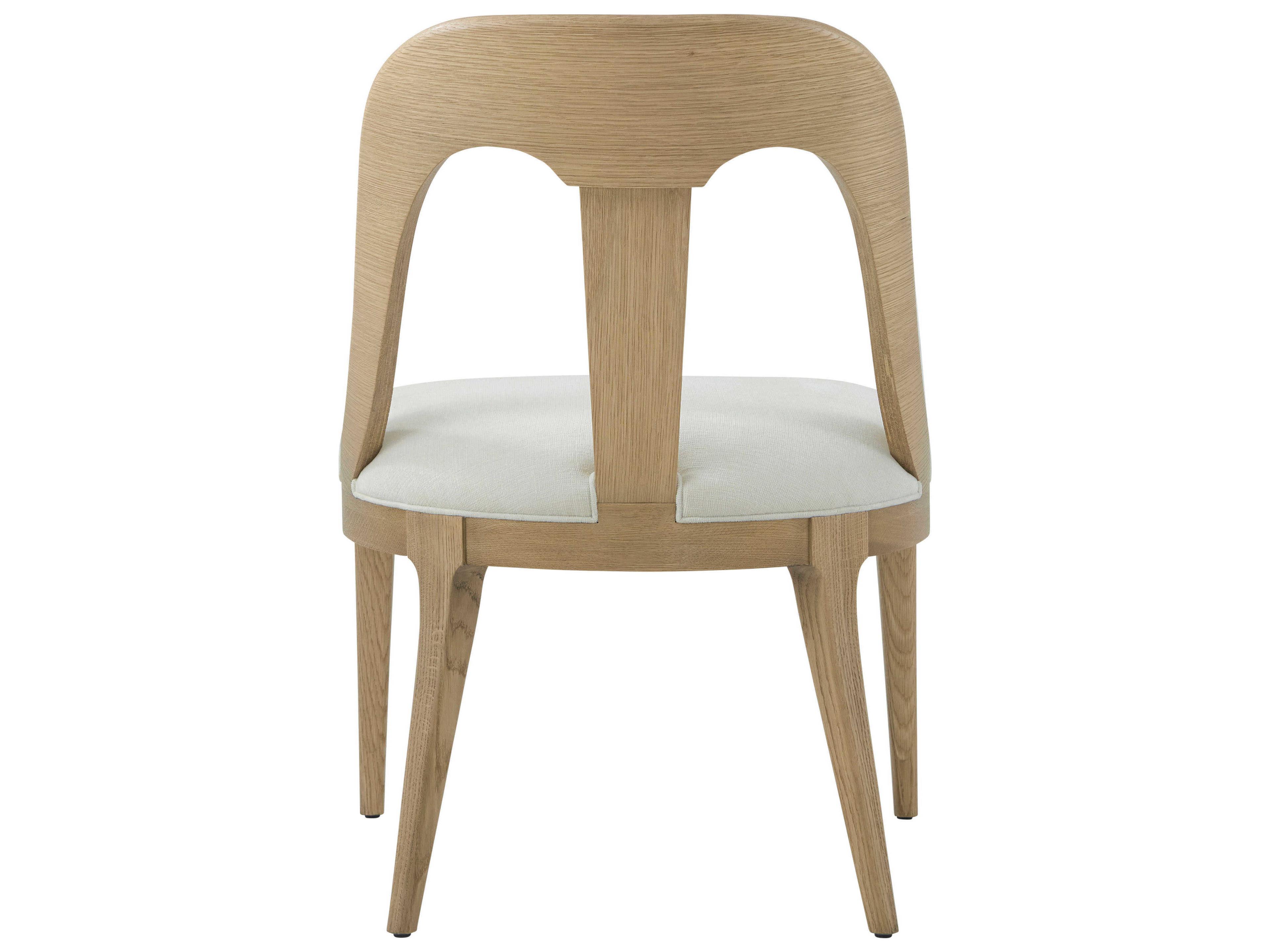 Theodore Alexander Essence Solid Wood Beige Upholstered Side Dining Chair