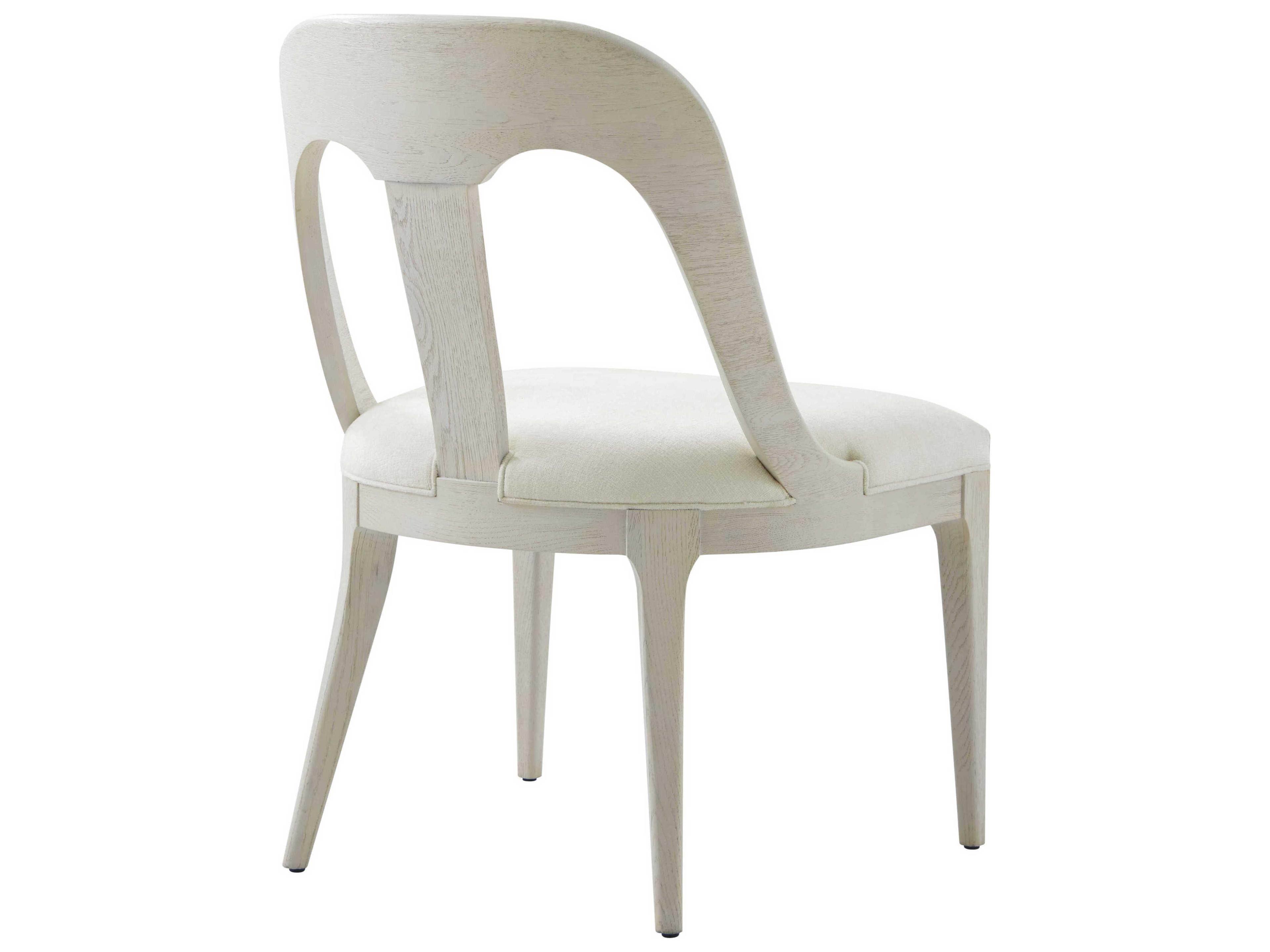 Theodore Alexander Essence Solid Wood White Upholstered Side Dining Chair