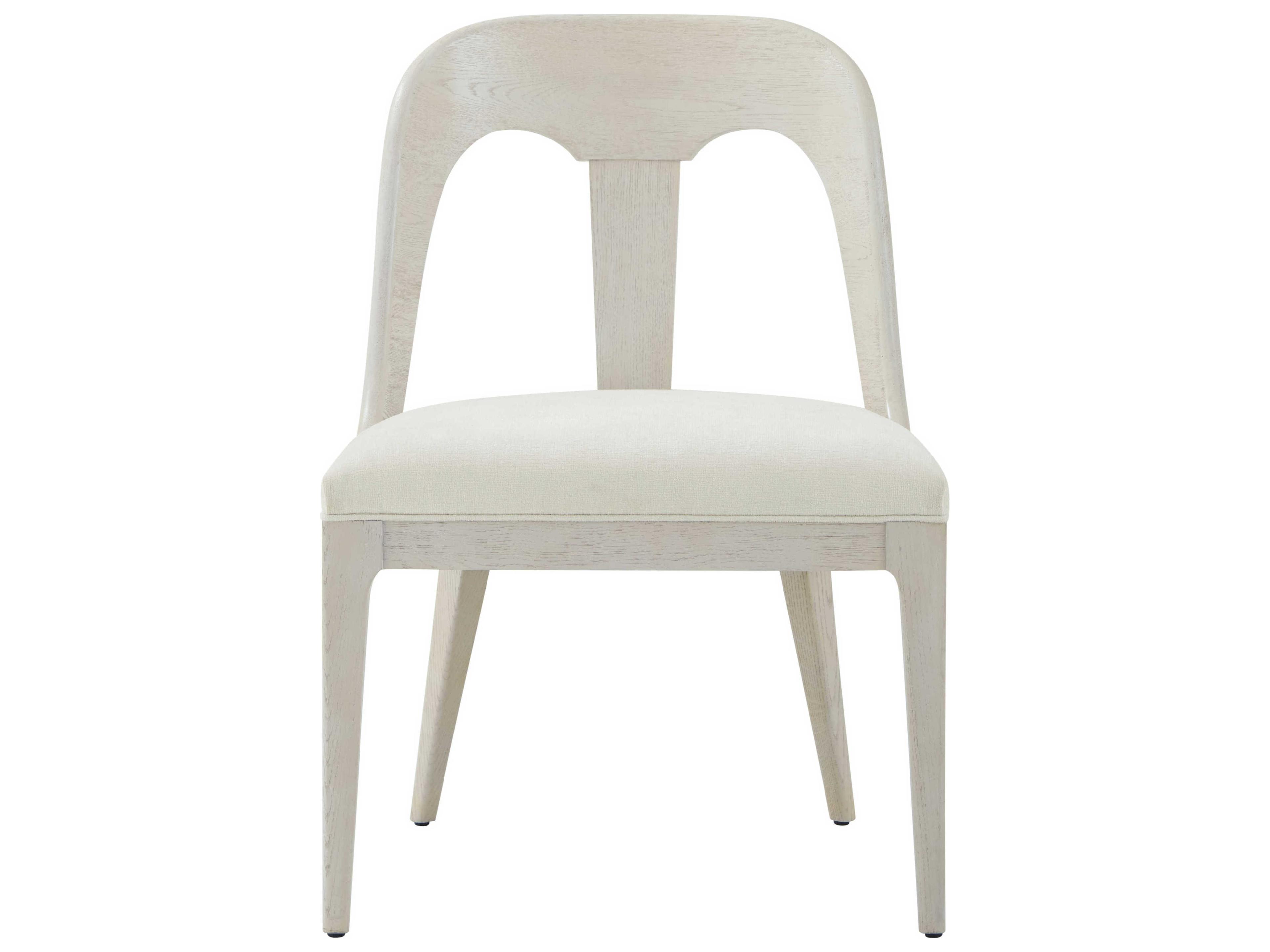Theodore Alexander Essence Solid Wood White Upholstered Side Dining Chair