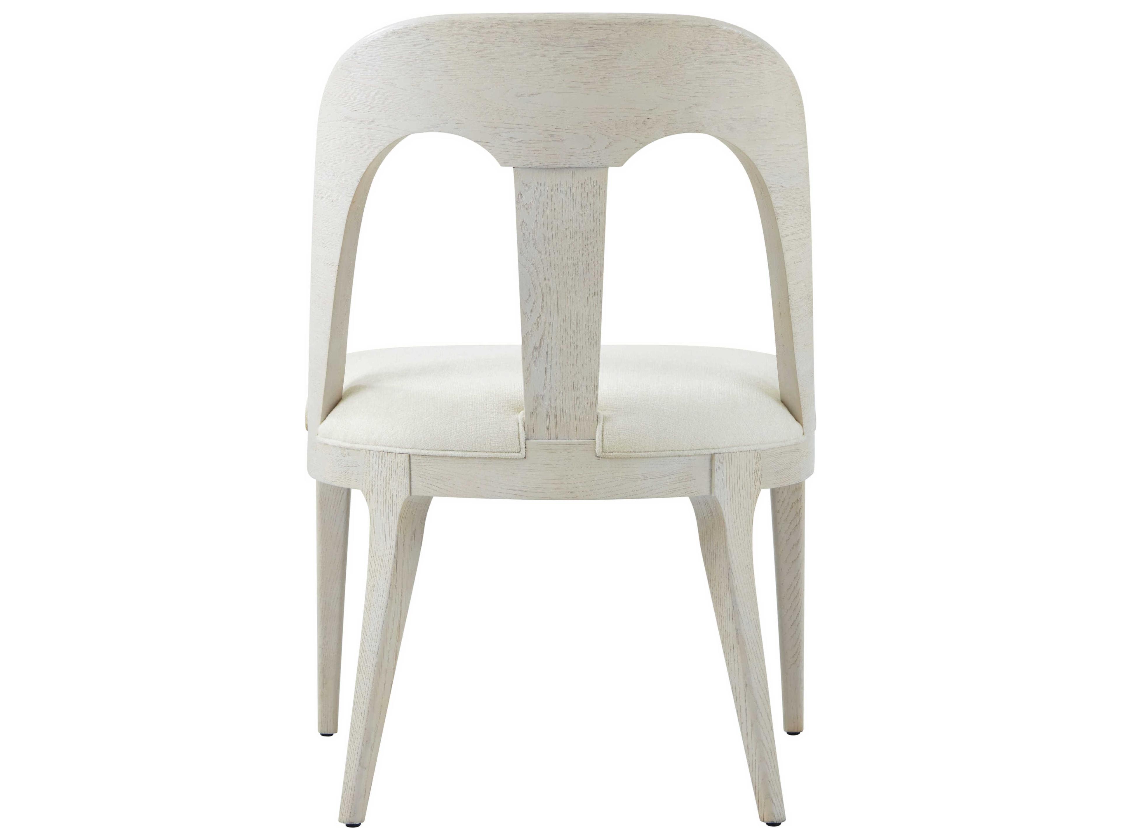 Theodore Alexander Essence Solid Wood White Upholstered Side Dining Chair