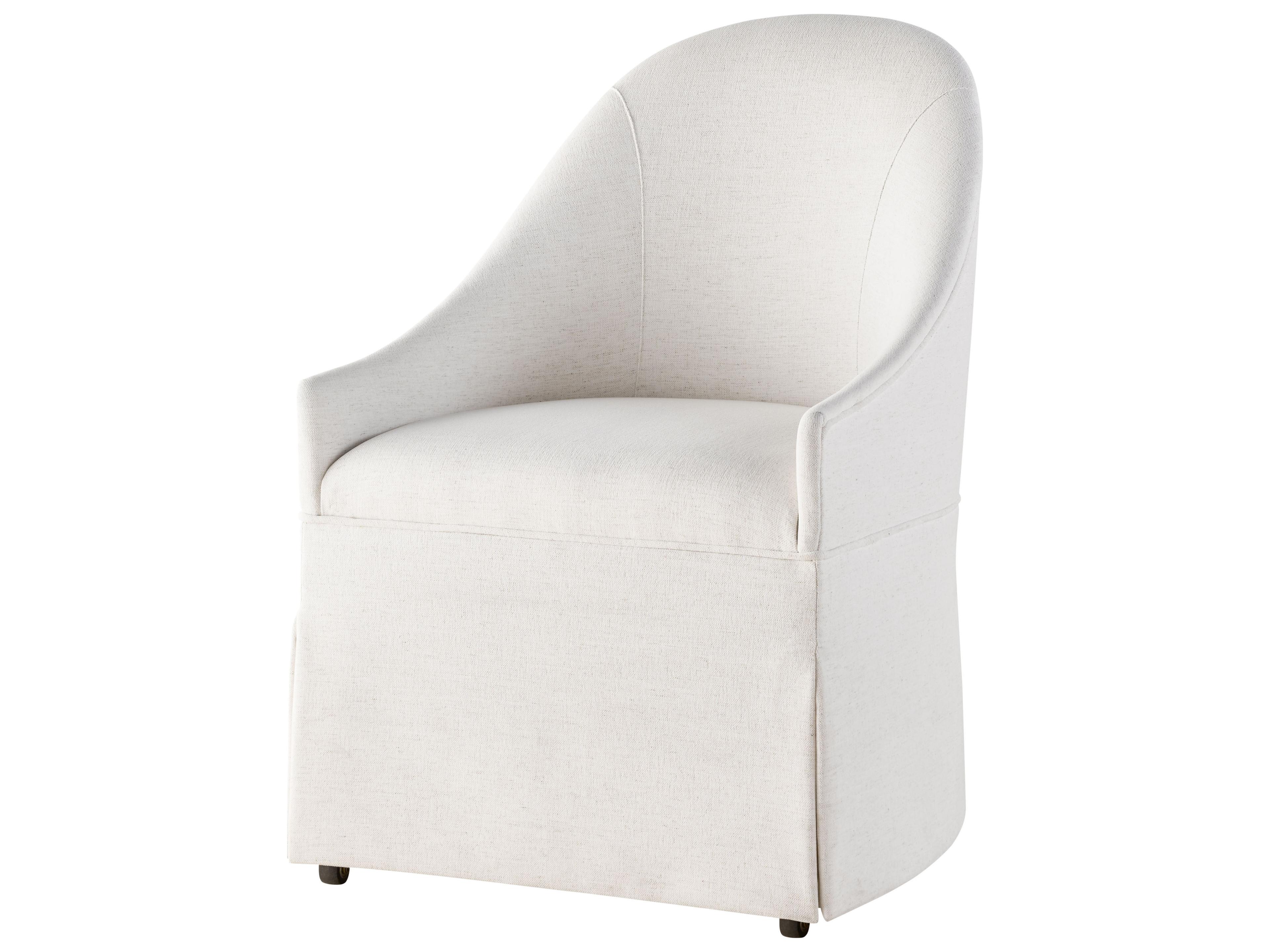 Surrey White Upholstered Arm Dining Chair