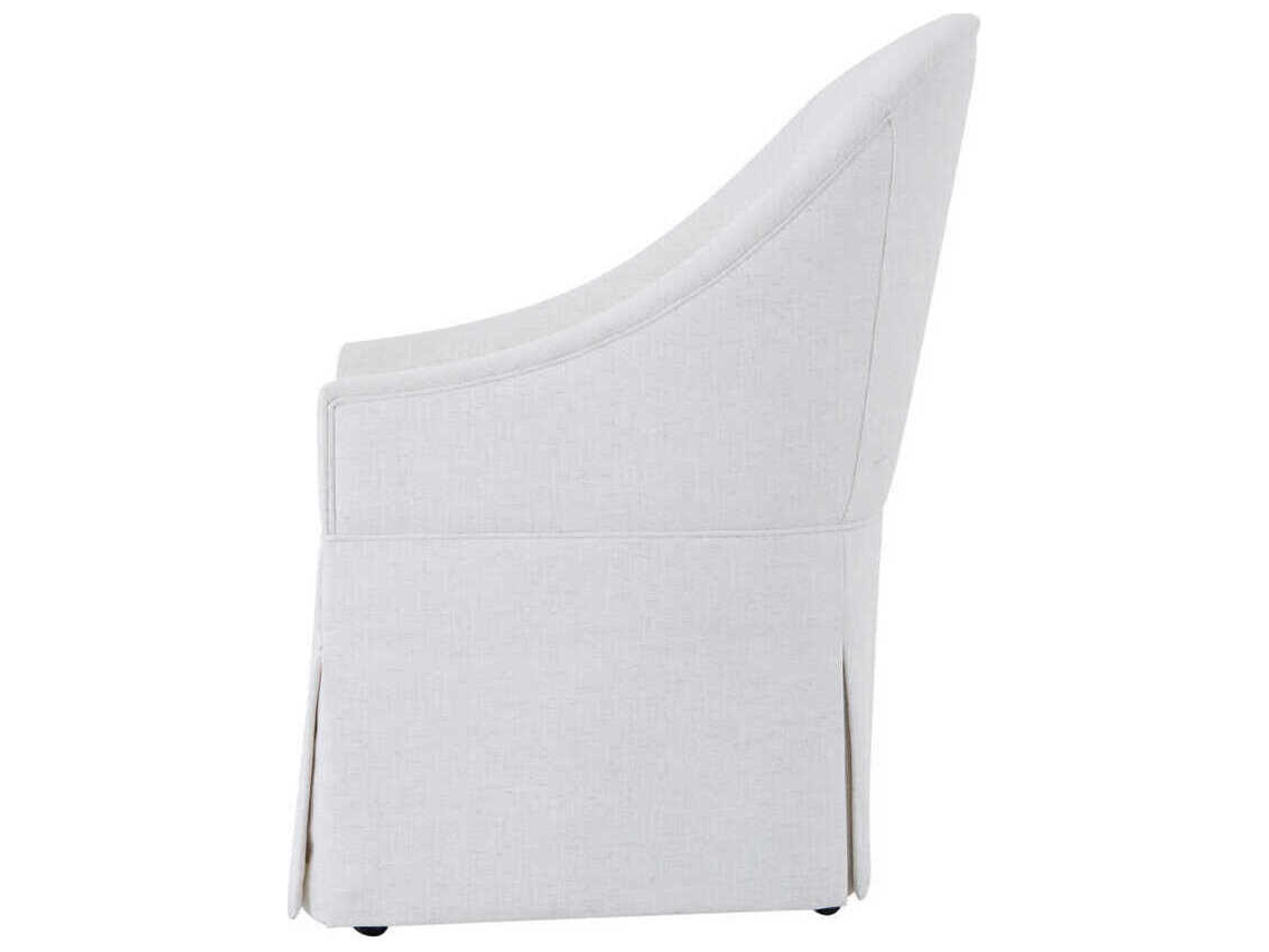 Theodore Alexander Surrey White Upholstered Arm Dining Chair