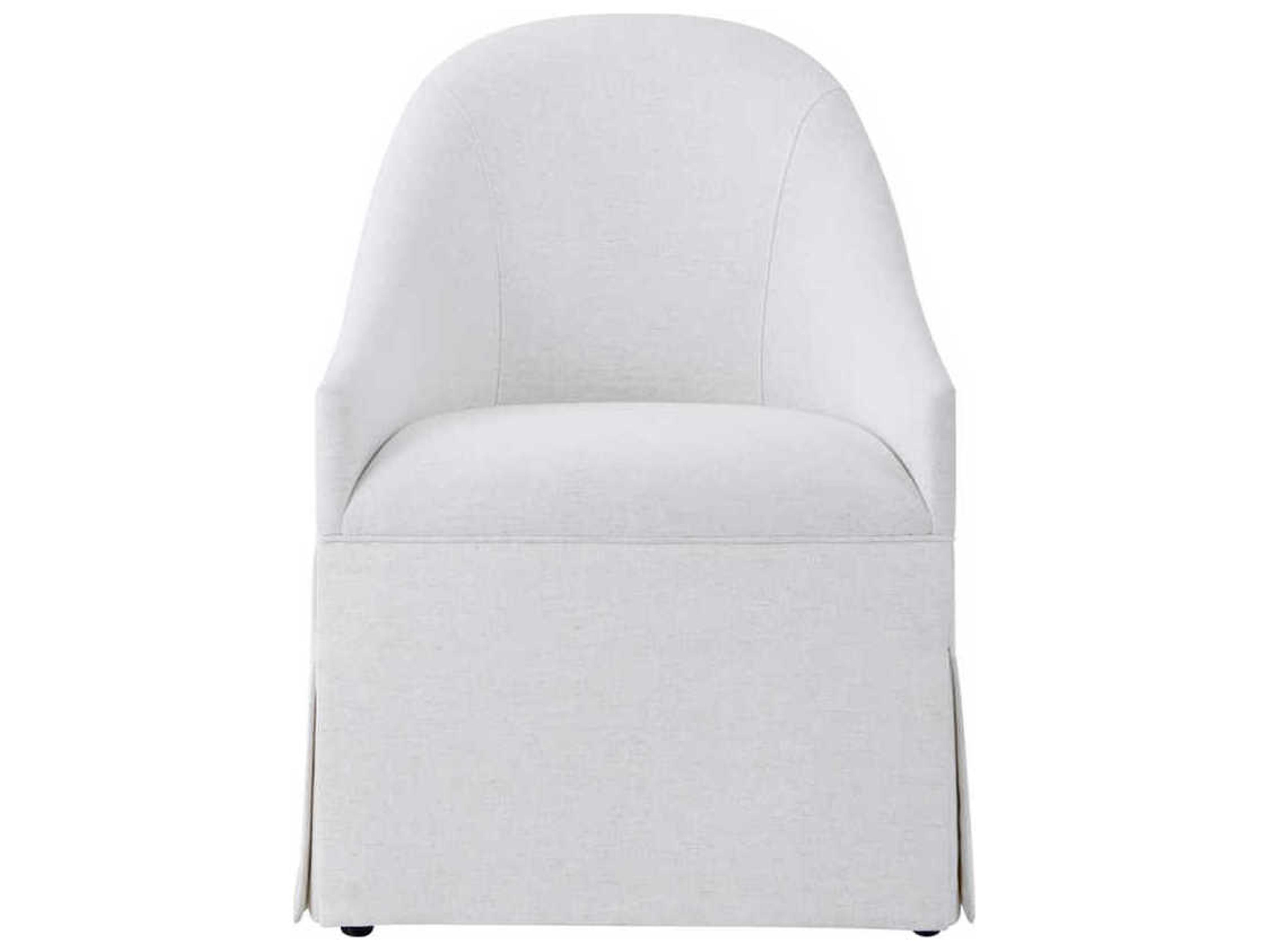 Theodore Alexander Surrey White Upholstered Arm Dining Chair