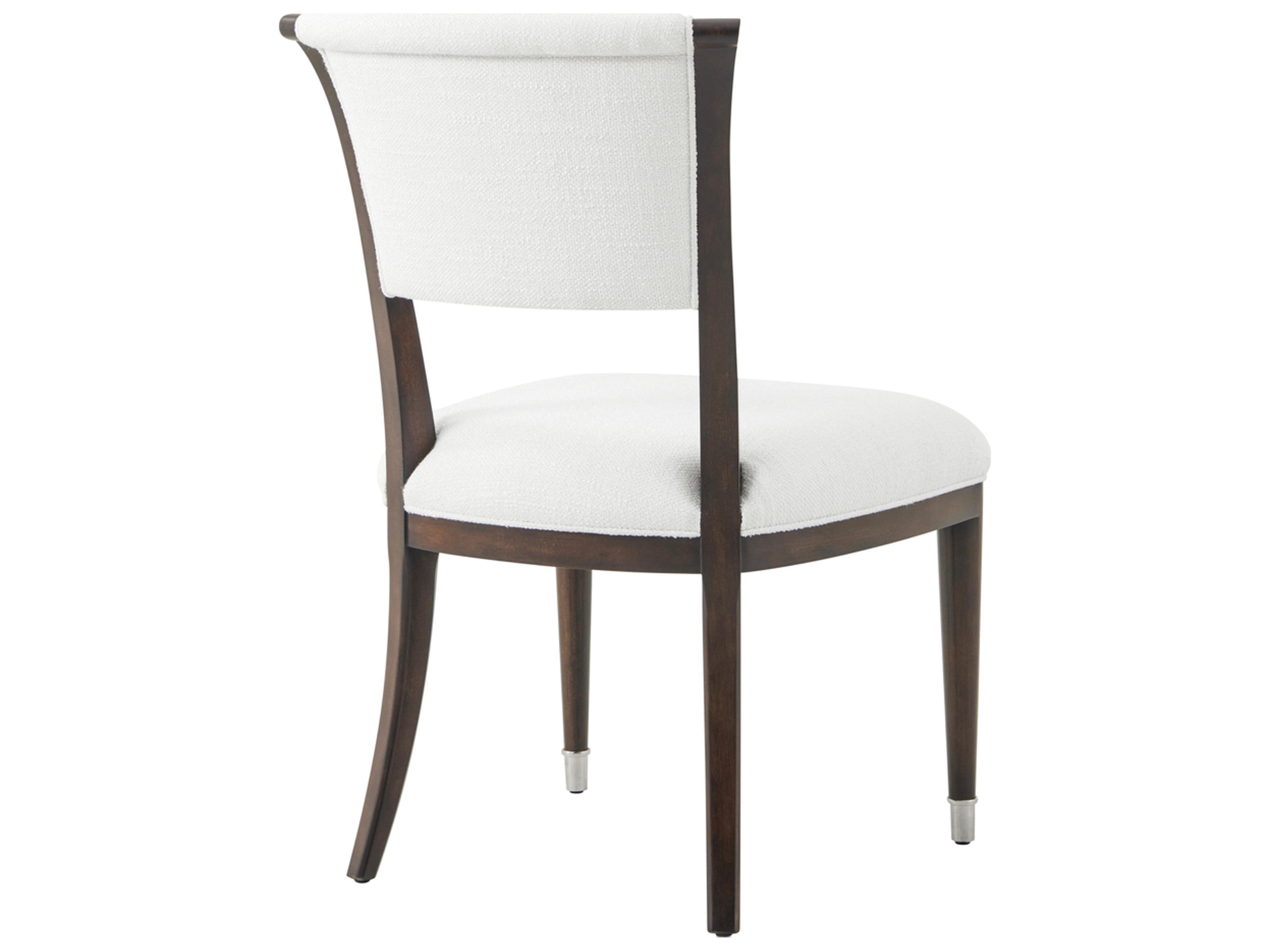 Theodore Alexander Spencer London Solid Wood Brown Upholstered Armless Dining Chair