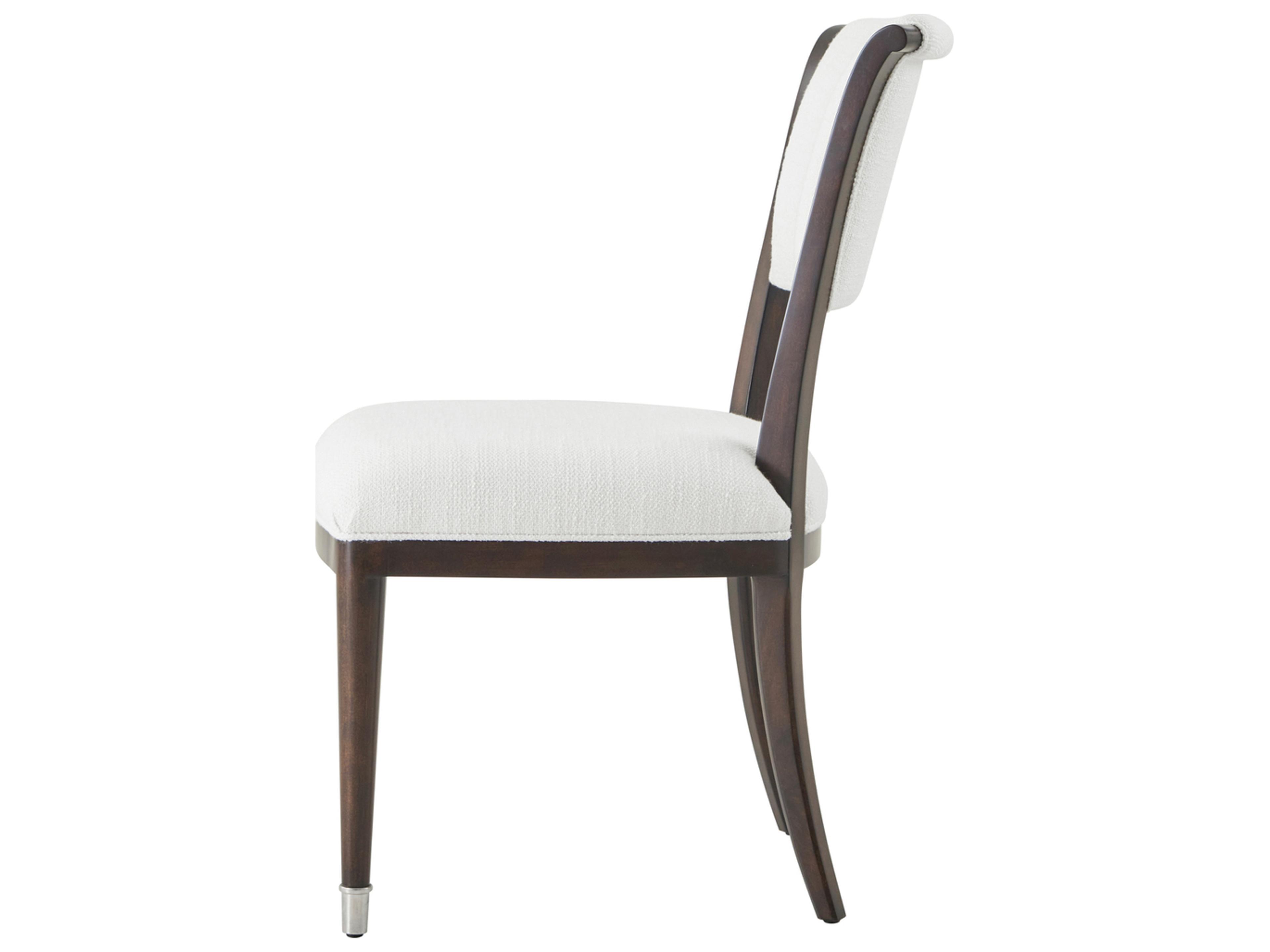 Theodore Alexander Spencer London Solid Wood Brown Upholstered Armless Dining Chair