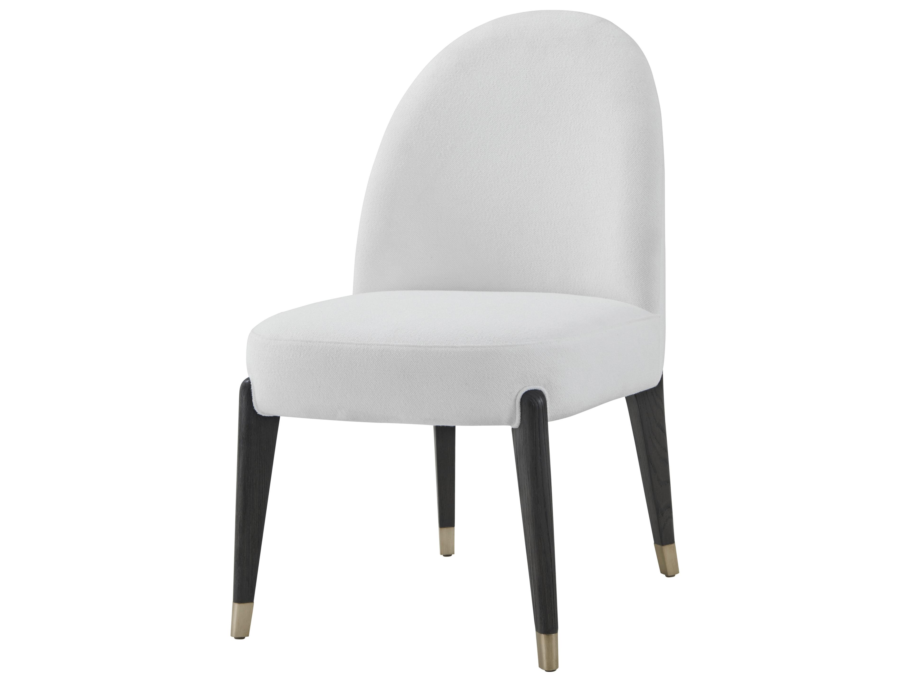 Luna White Upholstered Armless Dining Chair