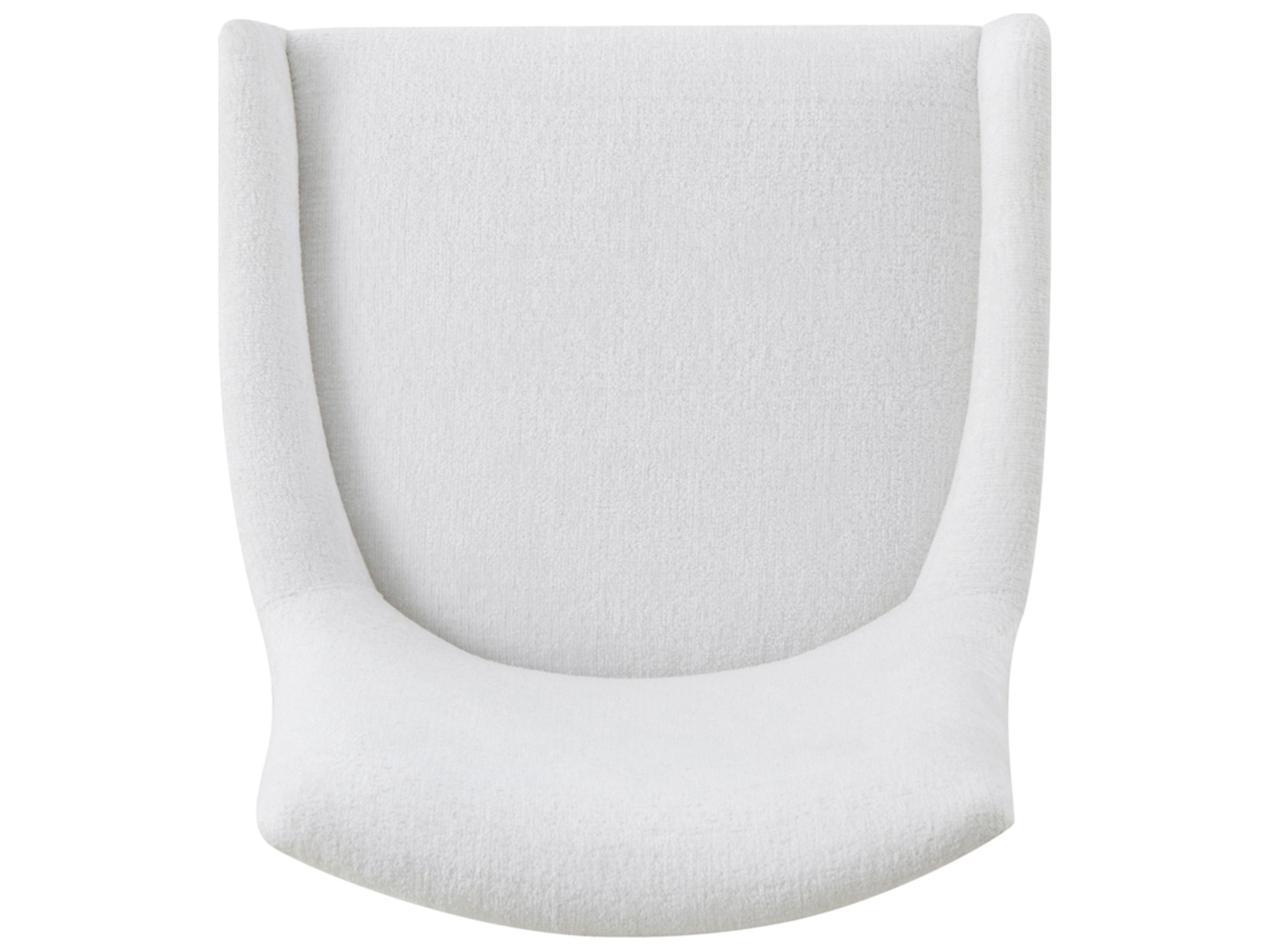 Theodore Alexander Judith Leiber Couture Natural Wood White Upholstered Armless Dining Chair