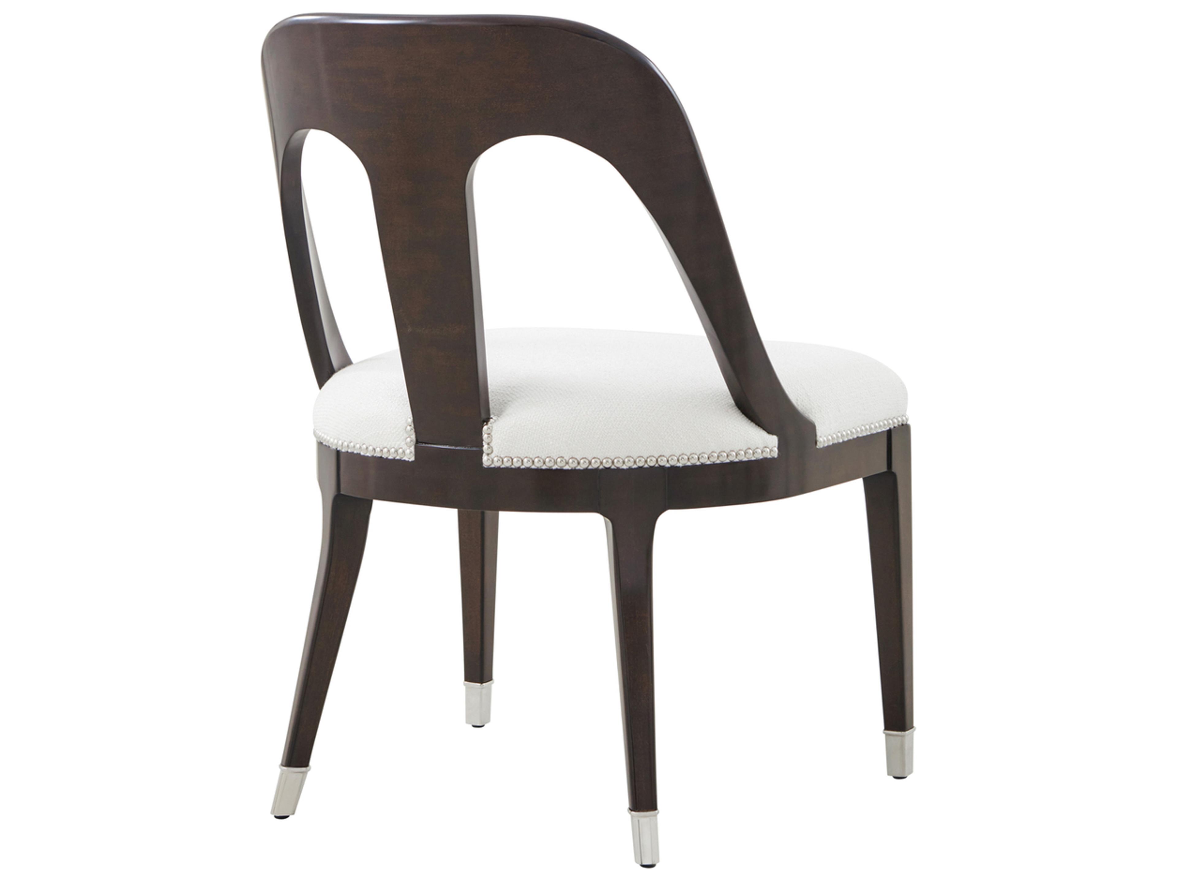Theodore Alexander Spencer London Solid Wood Brown Upholstered Armless Dining Chair