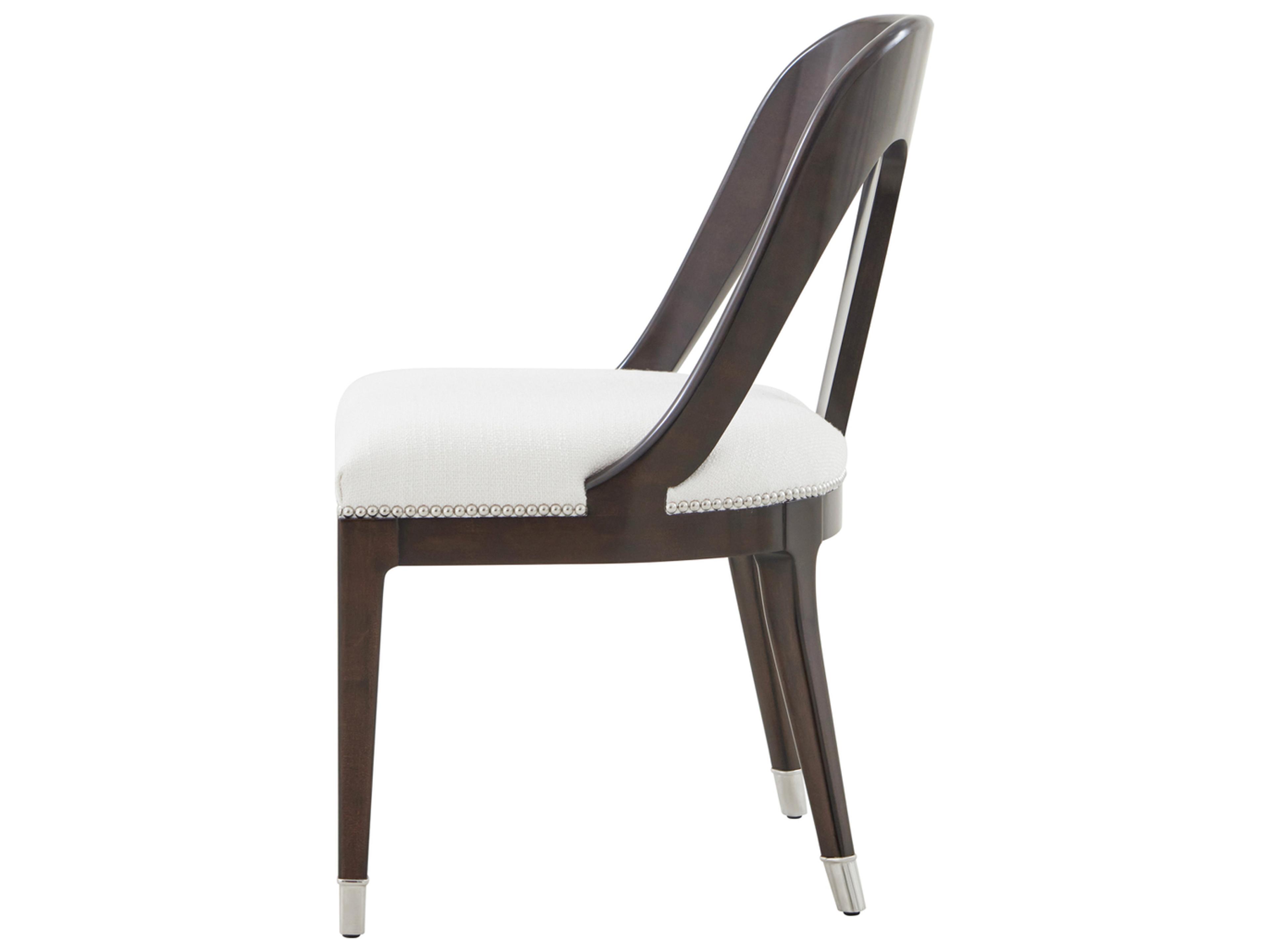 Theodore Alexander Spencer London Solid Wood Brown Upholstered Armless Dining Chair