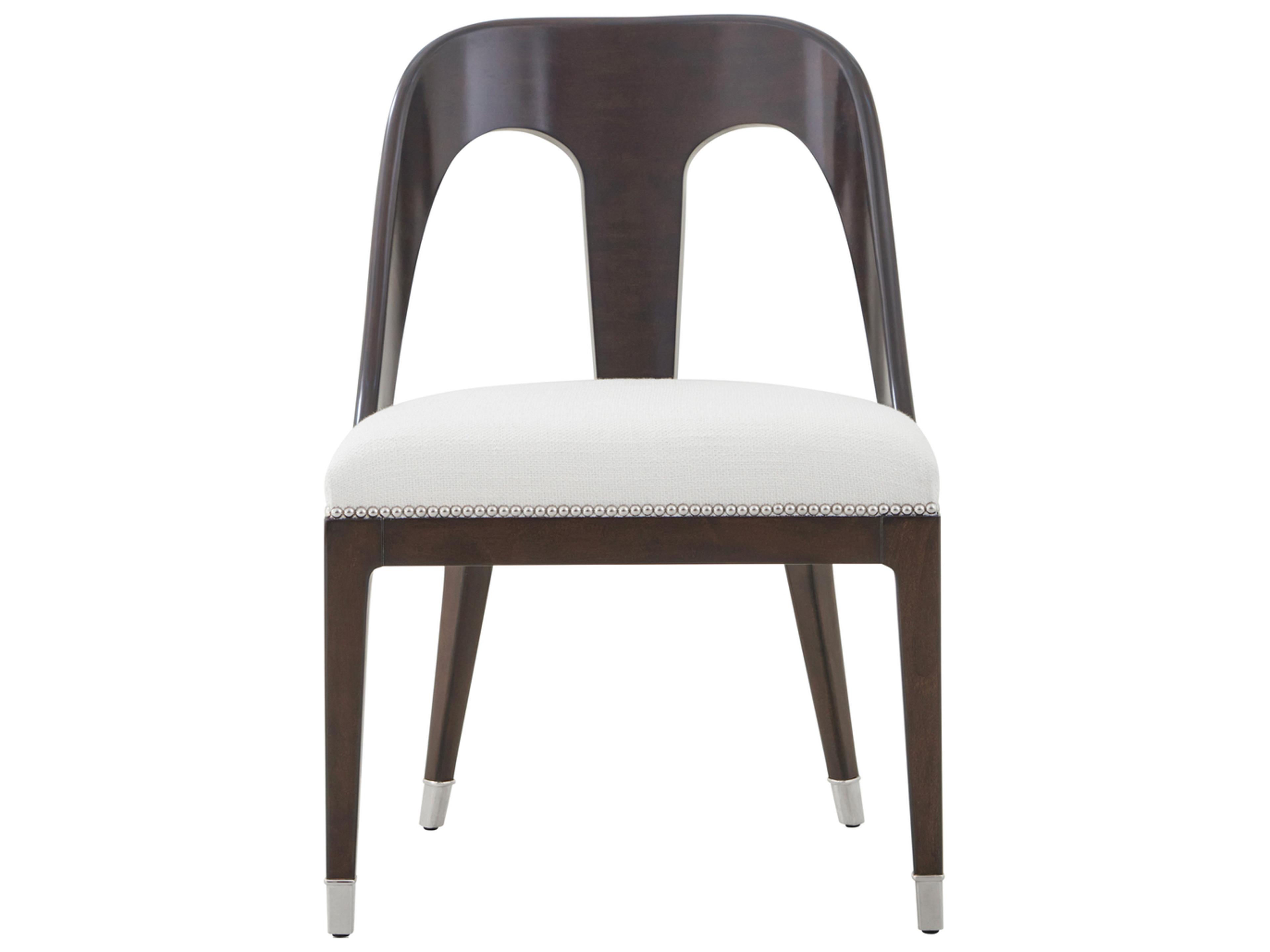 Theodore Alexander Spencer London Solid Wood Brown Upholstered Armless Dining Chair