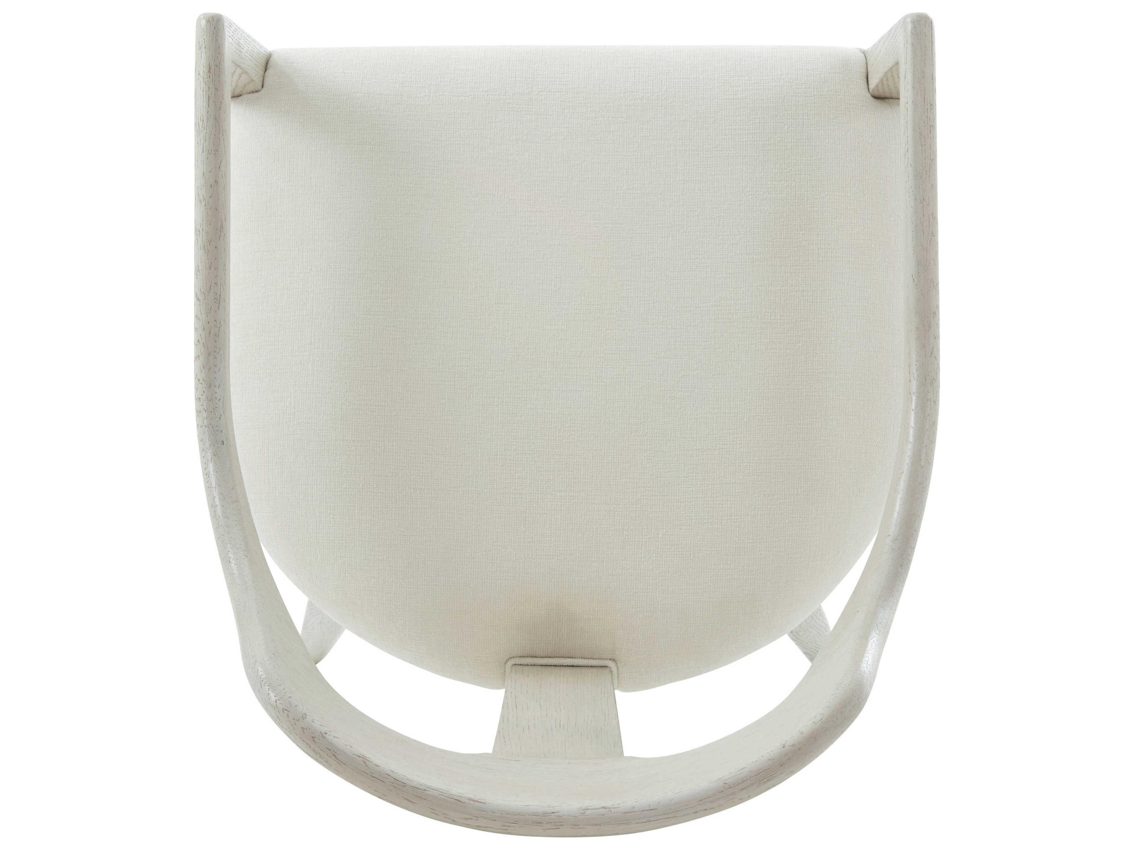 Theodore Alexander Essence Solid Wood White Upholstered Arm Dining Chair