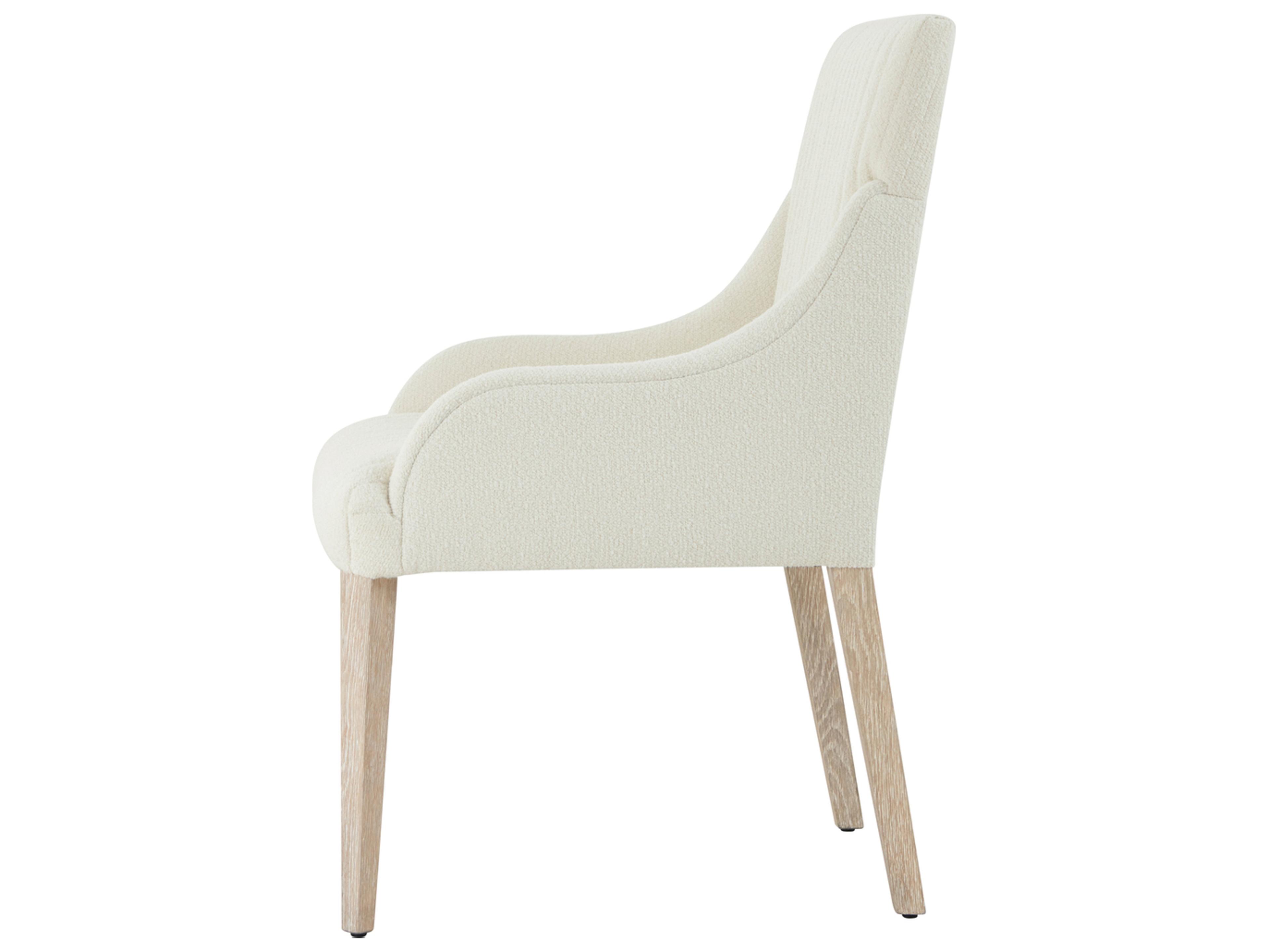 Theodore Alexander Horizon Solid Wood Natural Upholstered Arm Dining Chair