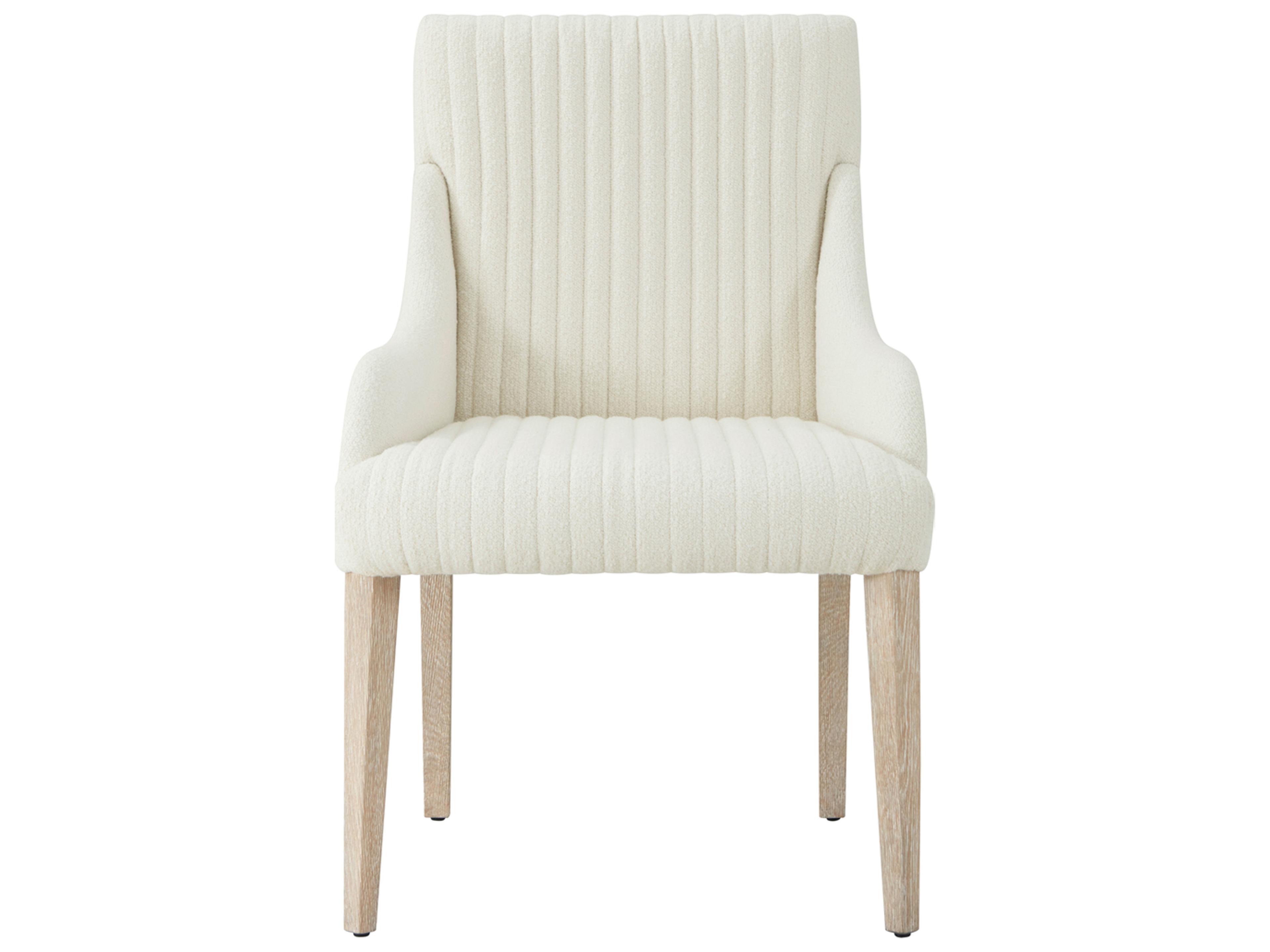 Theodore Alexander Horizon Solid Wood Natural Upholstered Arm Dining Chair