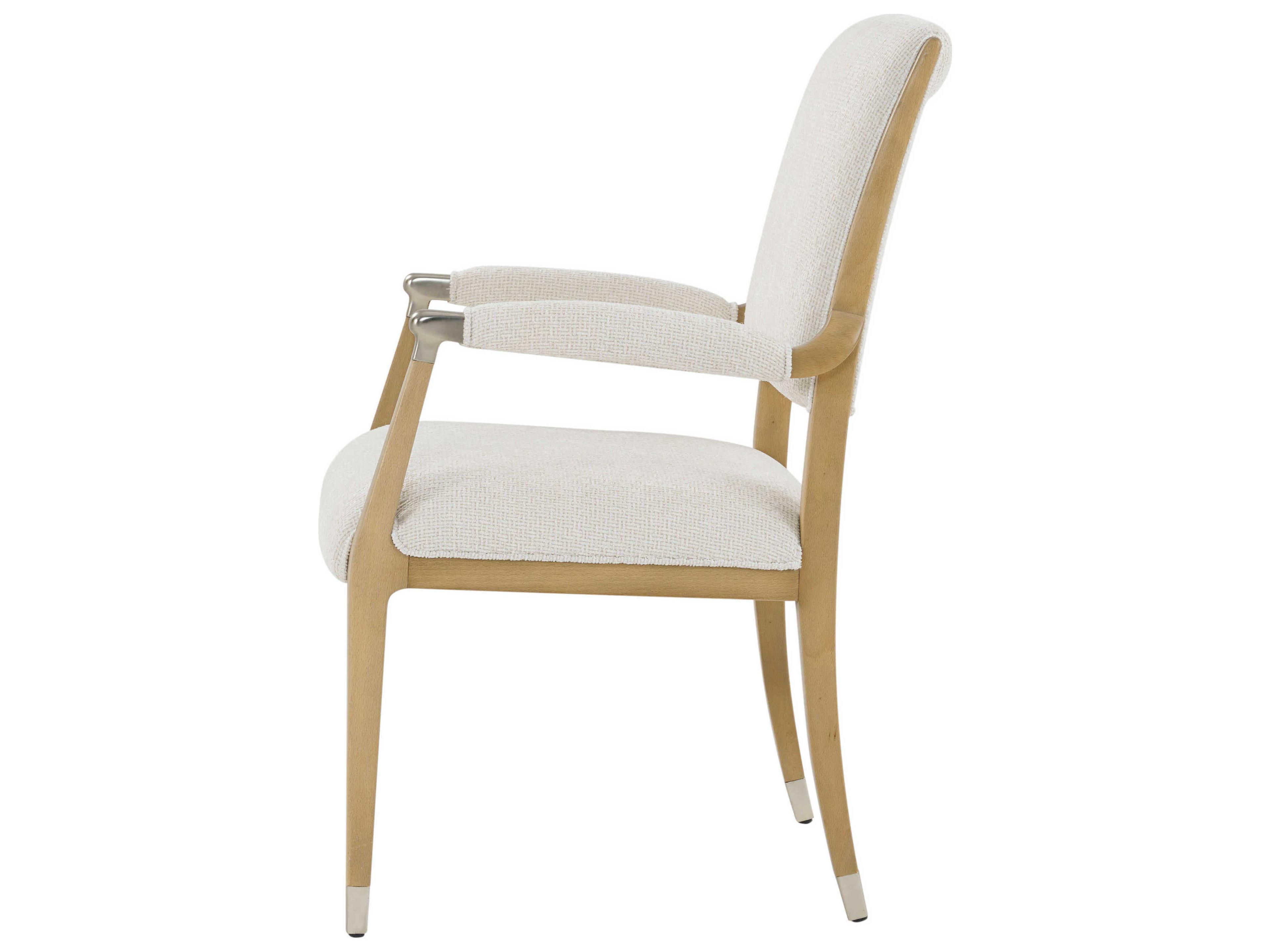 Theodore Alexander Origins Beige Upholstered Arm Dining Chair